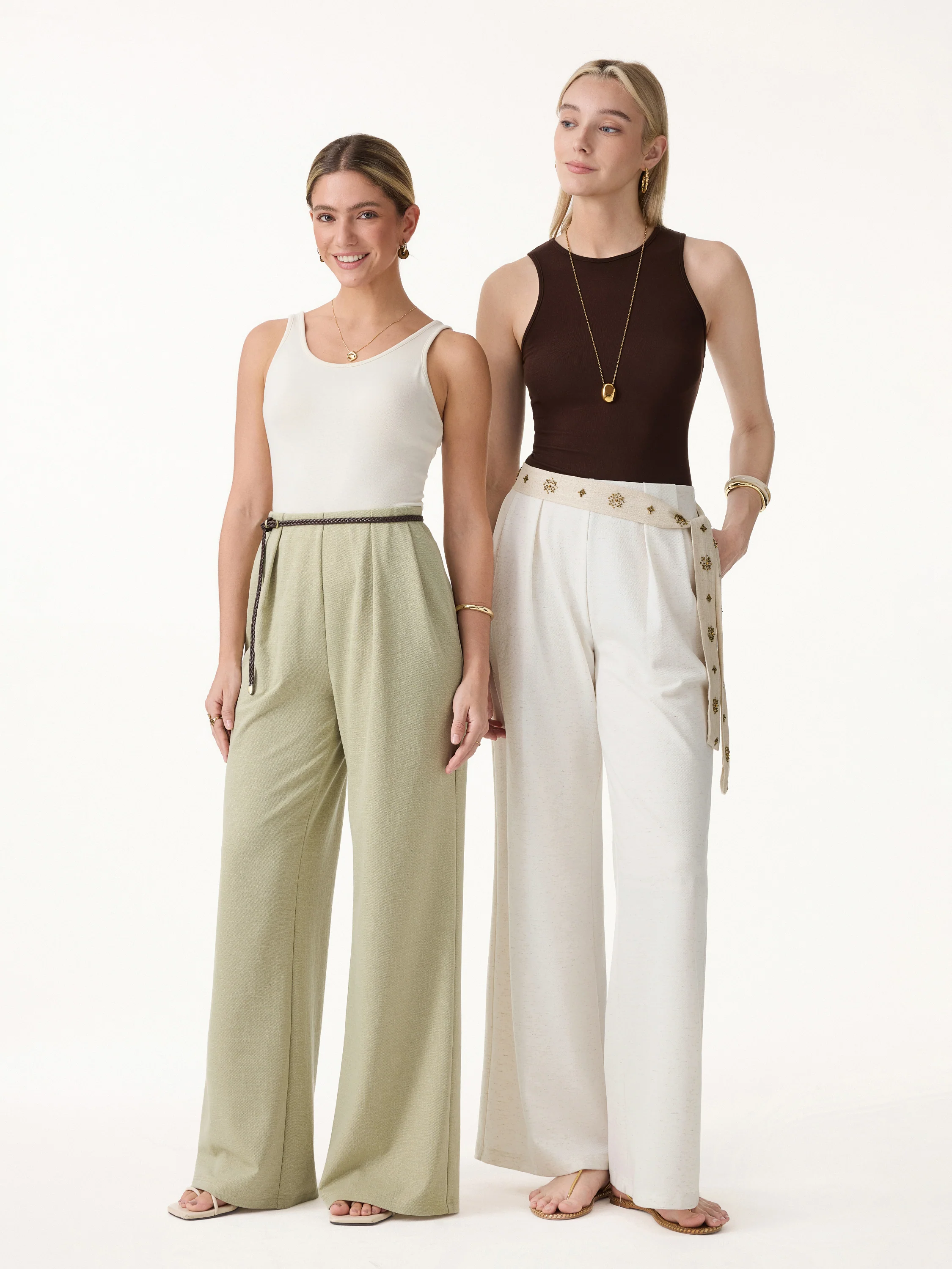 Linen Wide Flare Pant with Pockets - Image 5