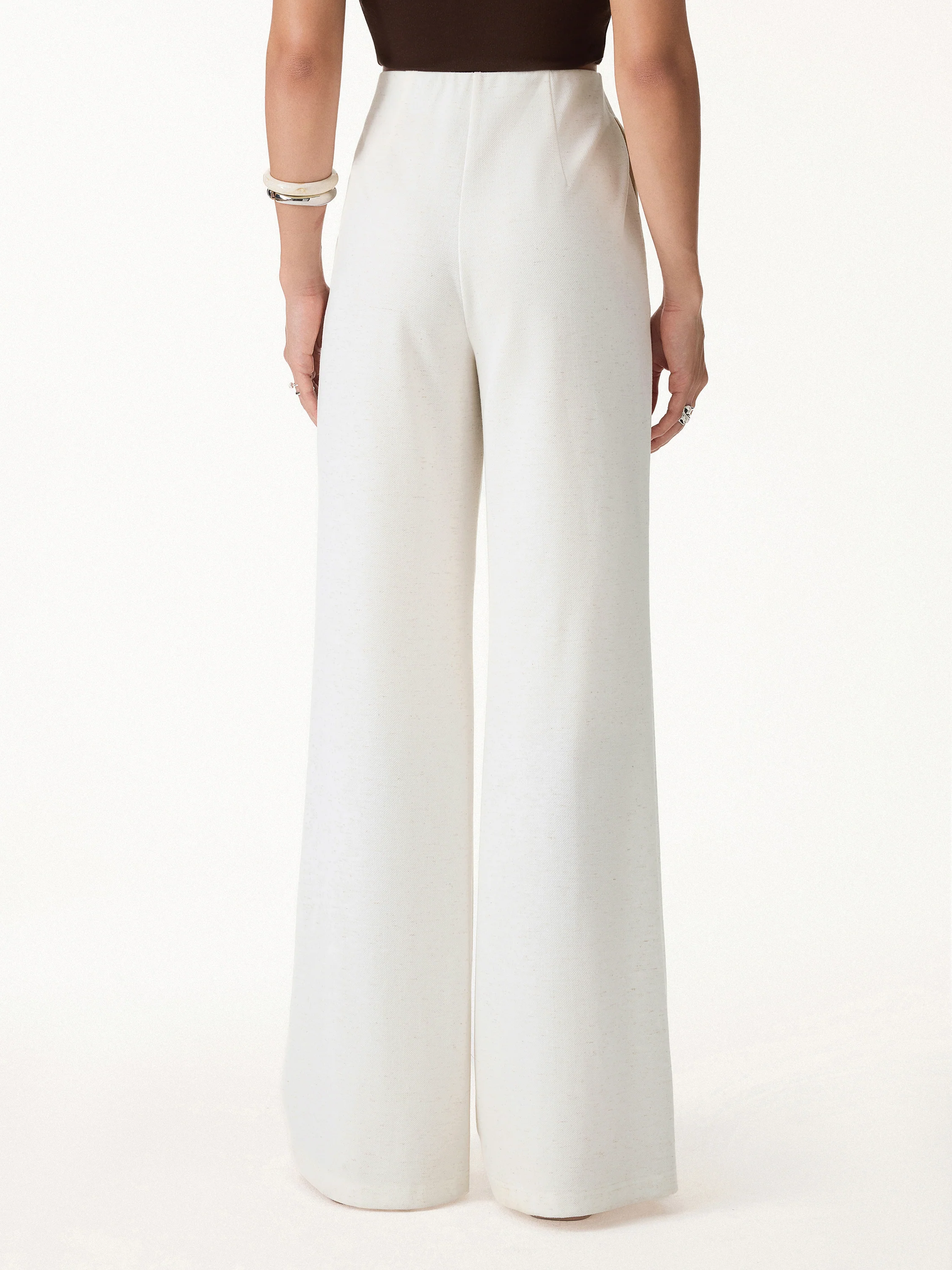 Linen Wide Flare Pant with Pockets - Image 7