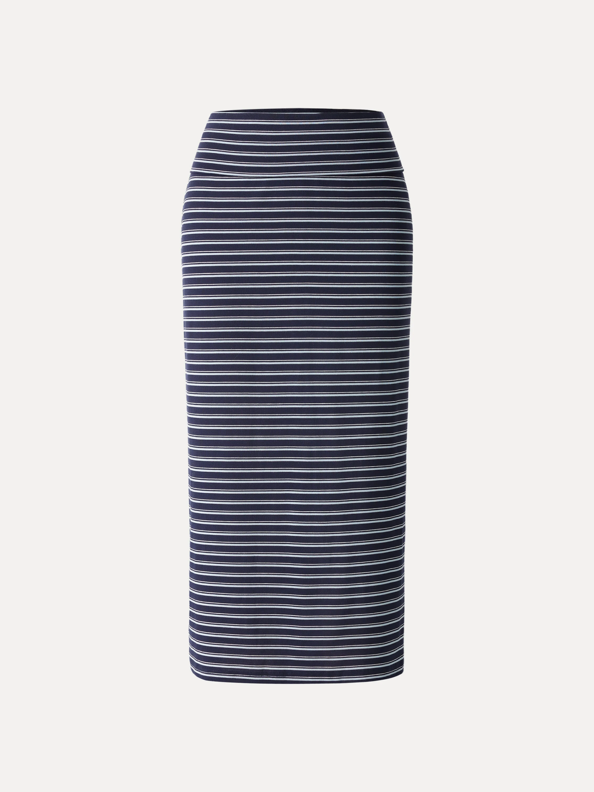 Low Rise Folded Waist Striped Midi Skirt - Image 6