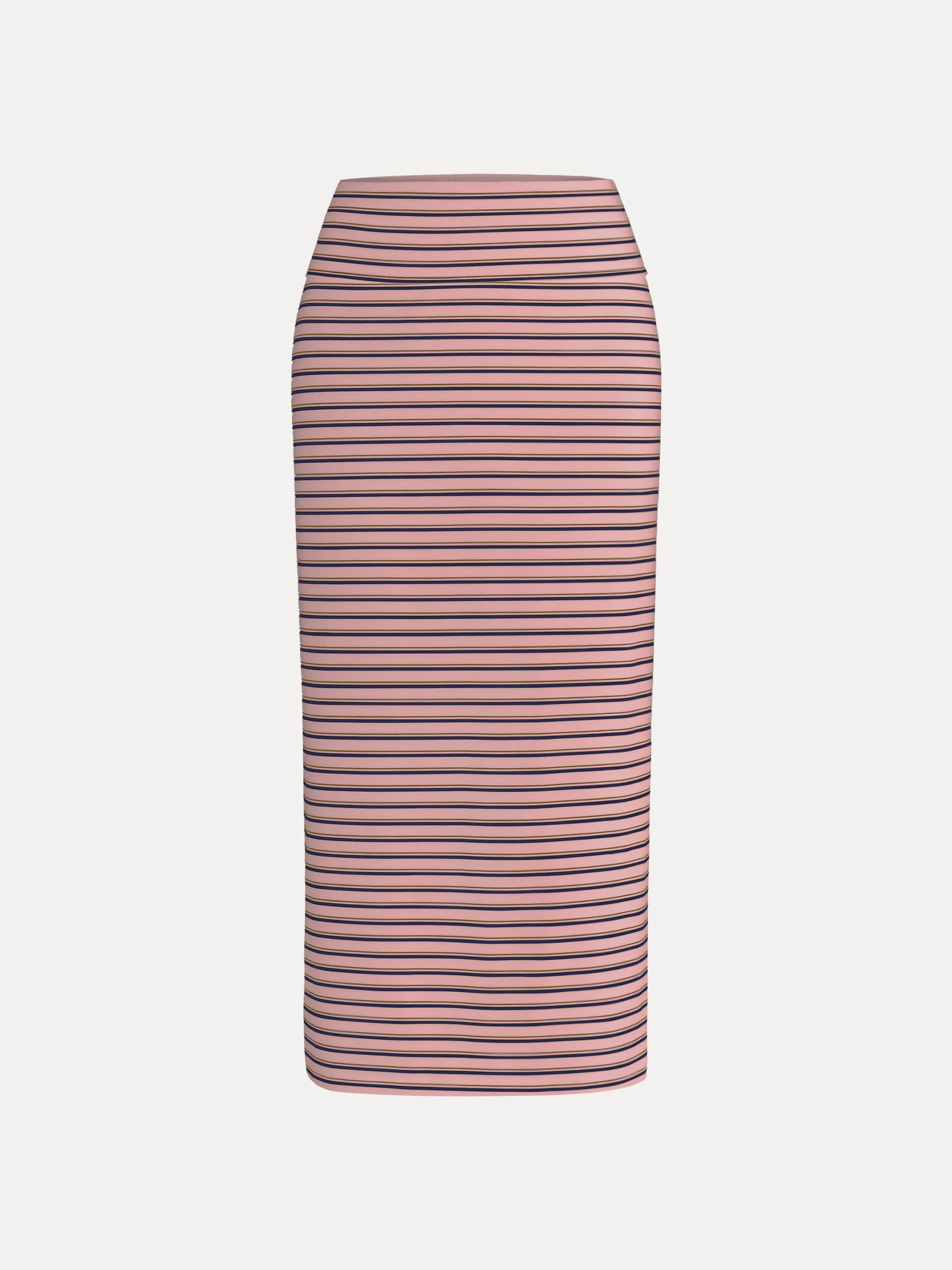 Low Rise Folded Waist Striped Midi Skirt - Image 9