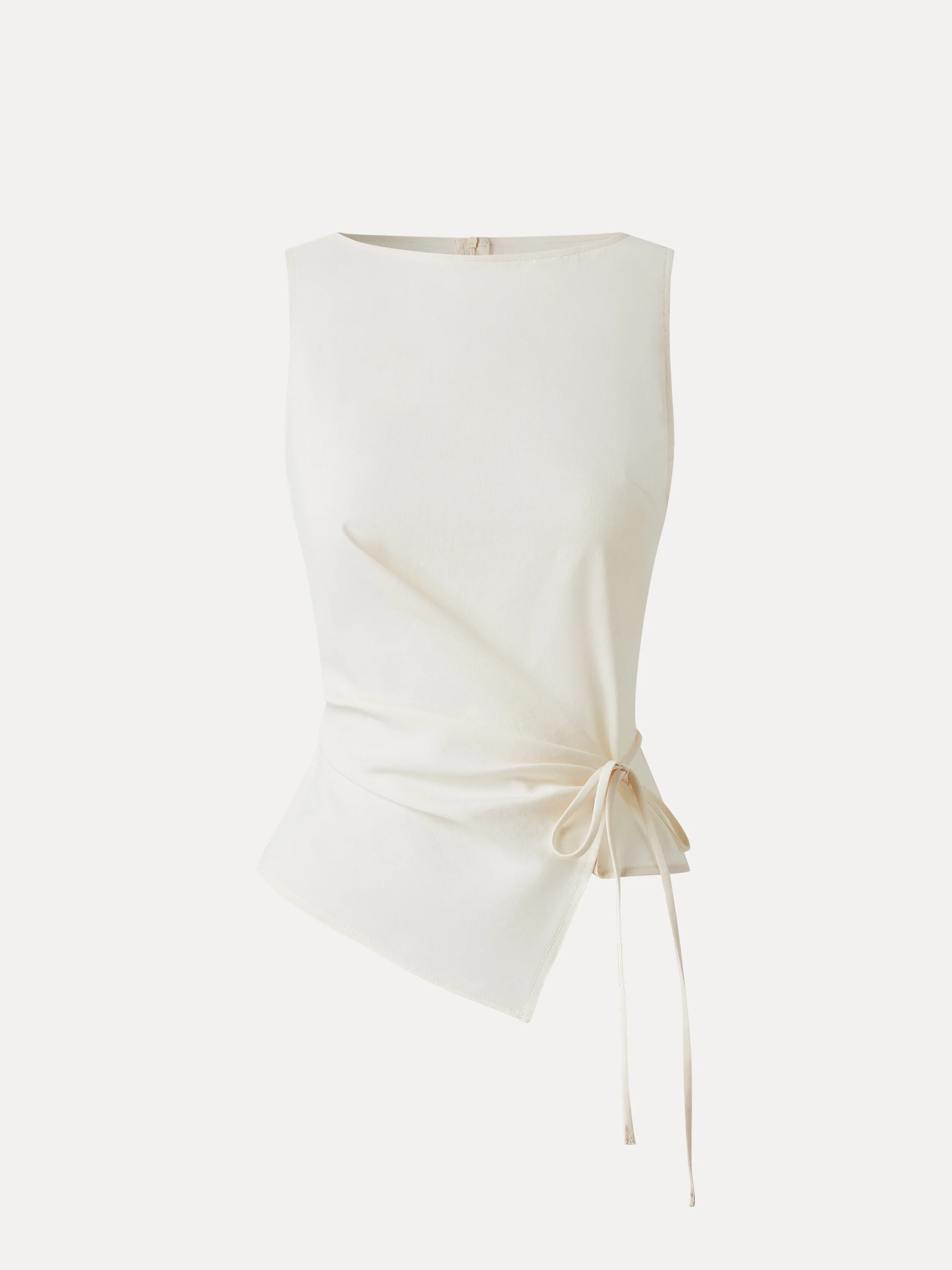 Lyocell-Linen Blend Boatneck Waist-Defined Top - Image 6