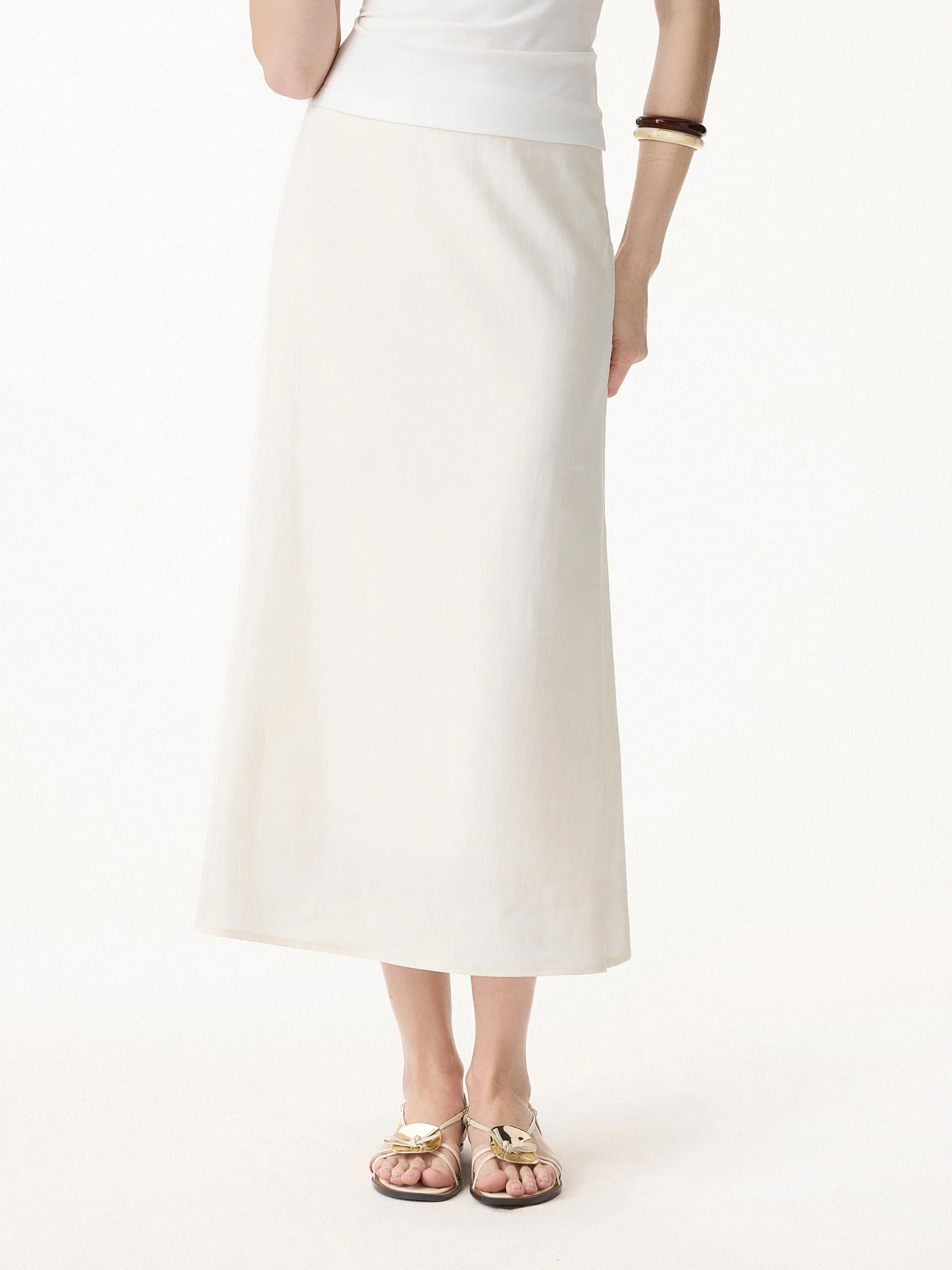 Lyocell-Linen Blend Maxi Flared Pull-On Skirt - Image 3