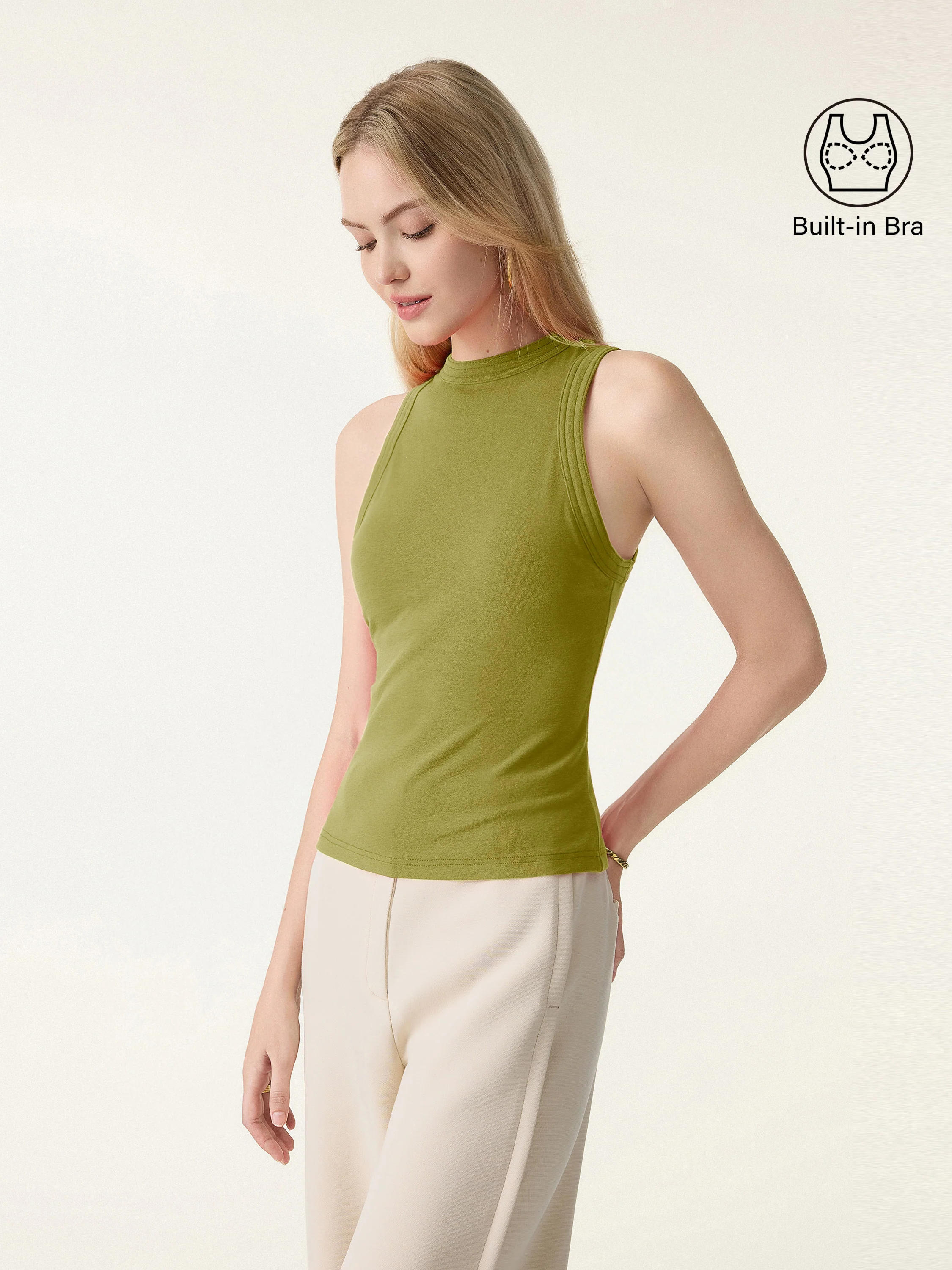 Lyocell Perkins Collar Bra Tank - Image 7