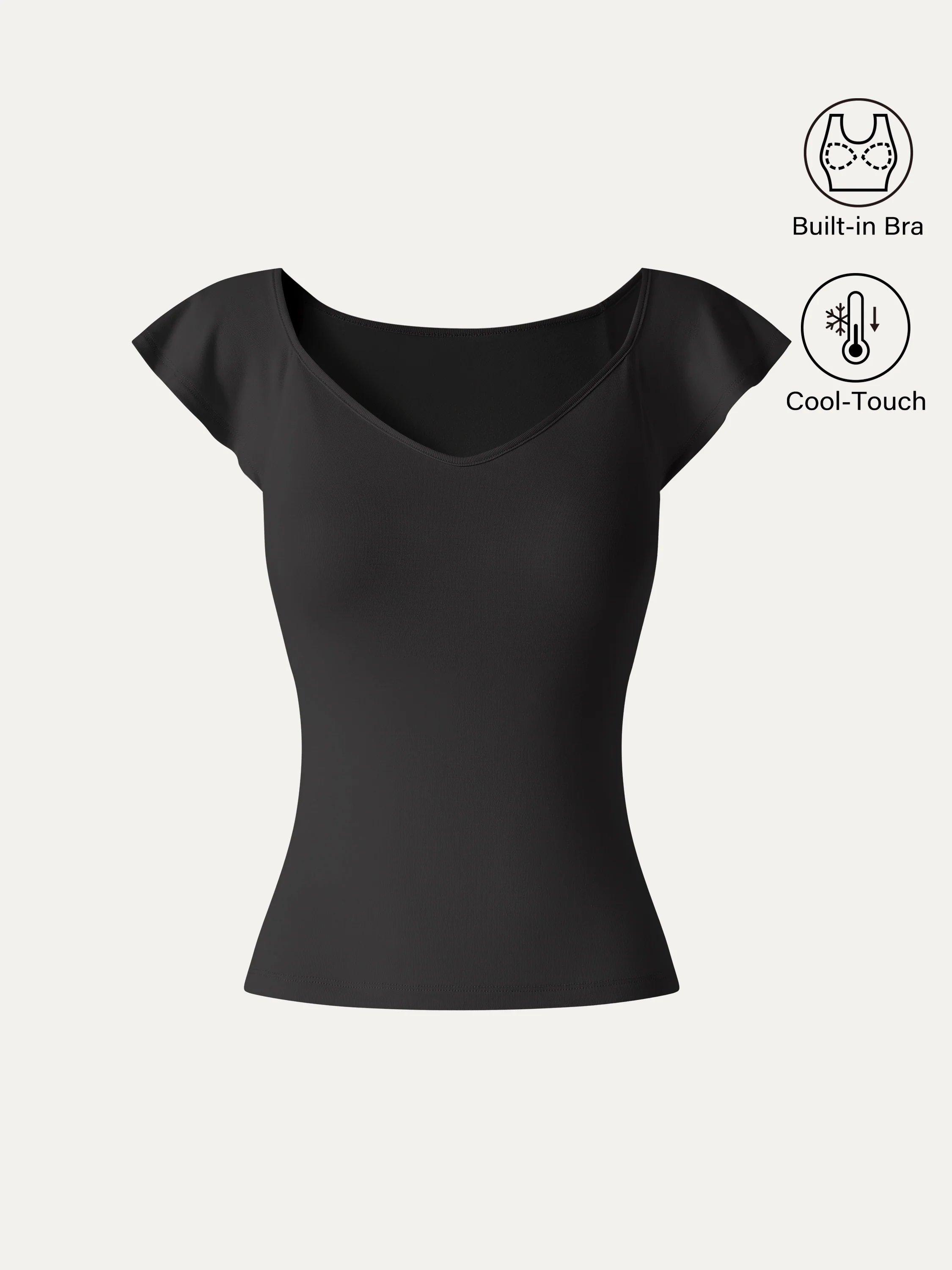 Matte Smooth Diamond Neck Flutter Sleeve Bra Top - Image 10