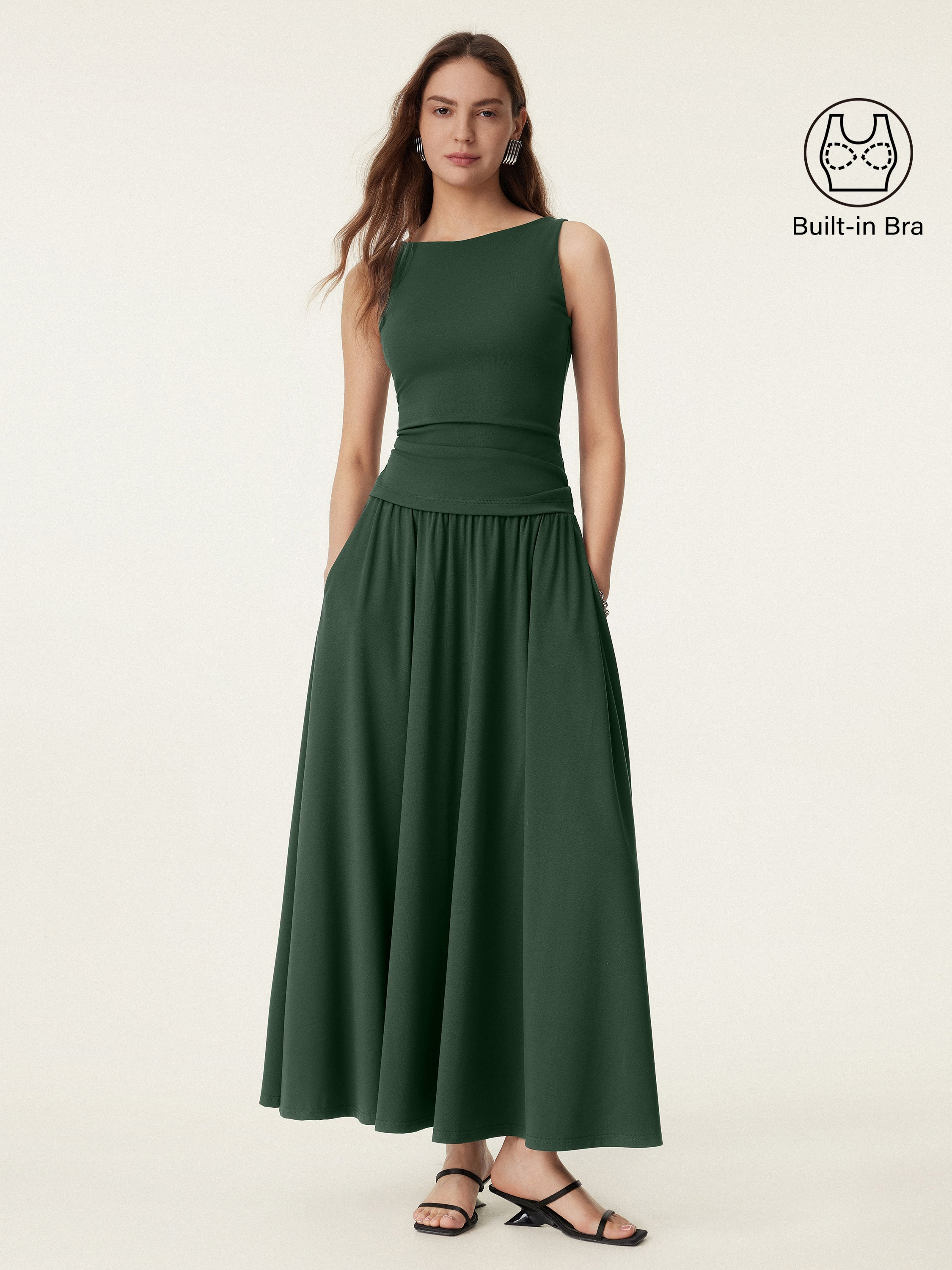 Maxi Umbrella Skirt with Pockets - Image 2