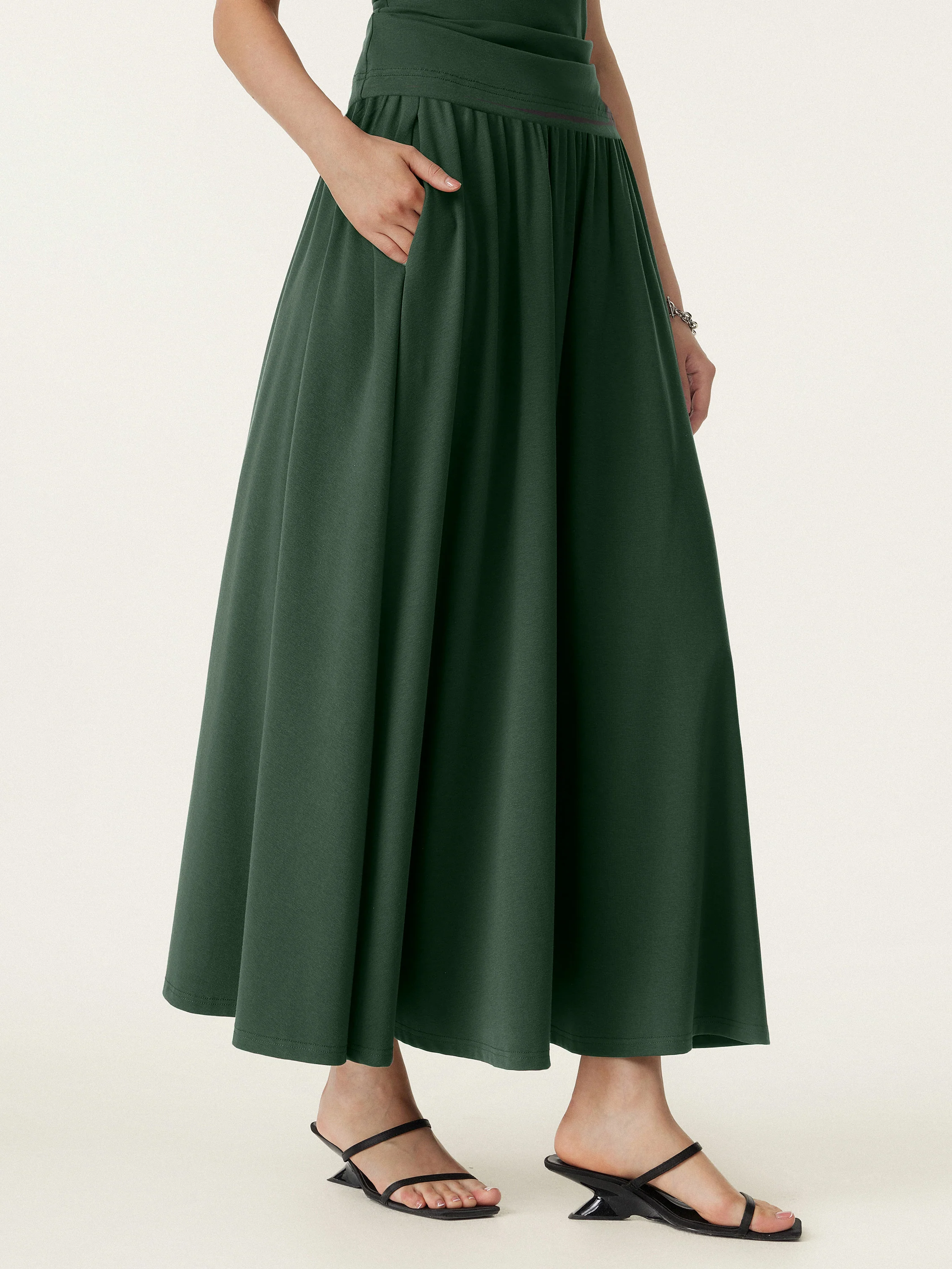 Maxi Umbrella Skirt with Pockets - Image 4