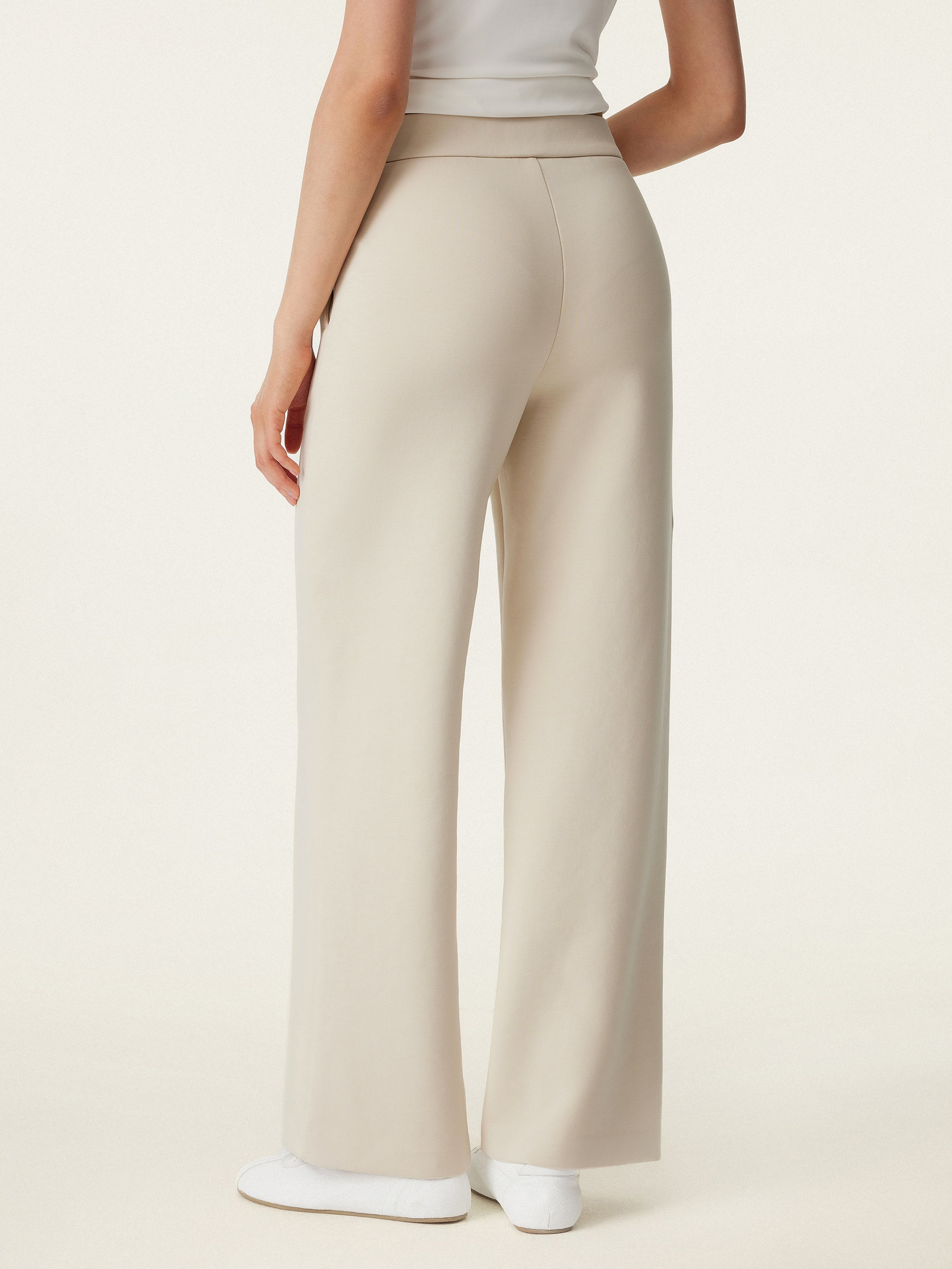 Textured Mid Rise Pull-on Straight Pant with Pockets - Image 4