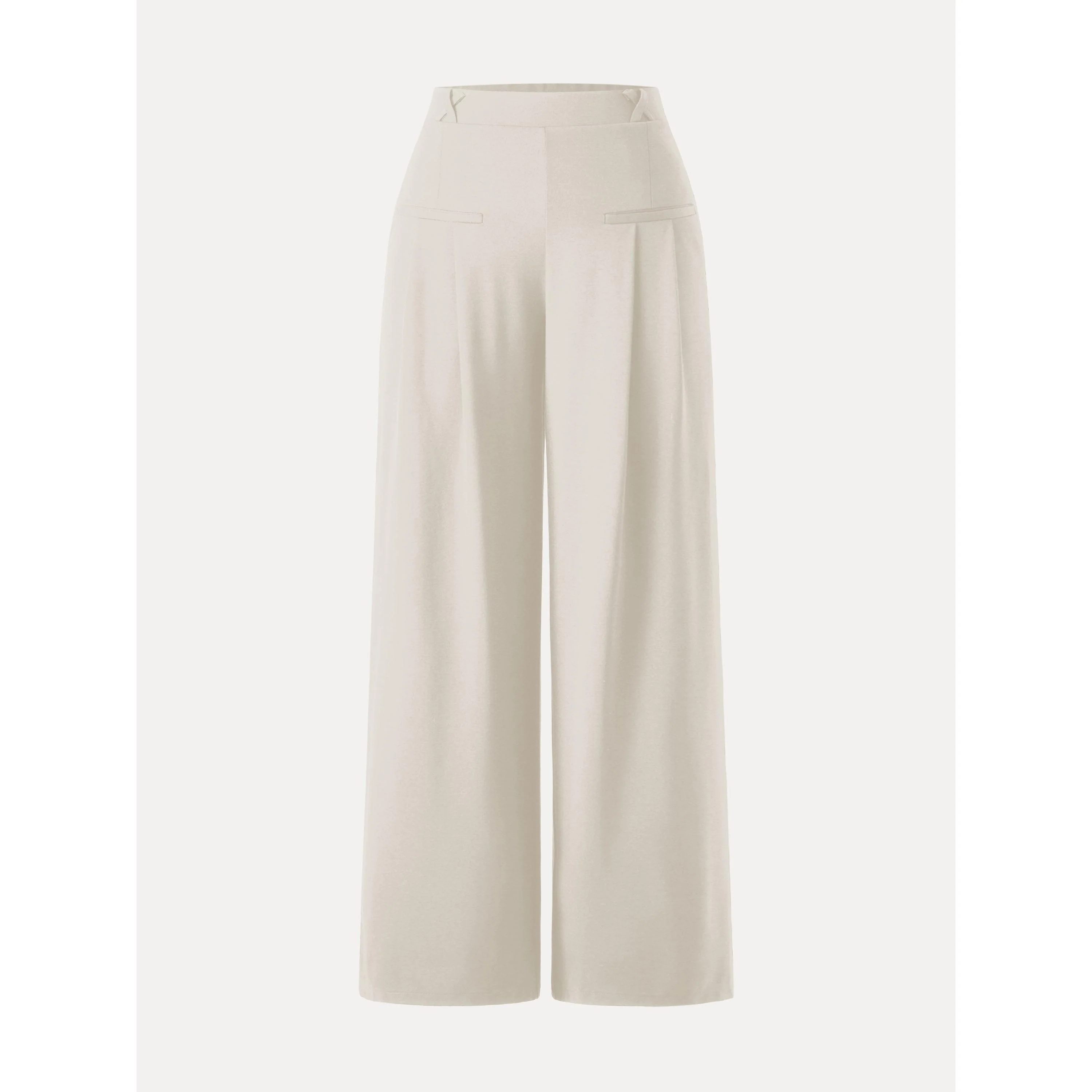 Drapey Bamboo Ponte Mid Rise Wide Leg Trouser with Pockets - Image 8