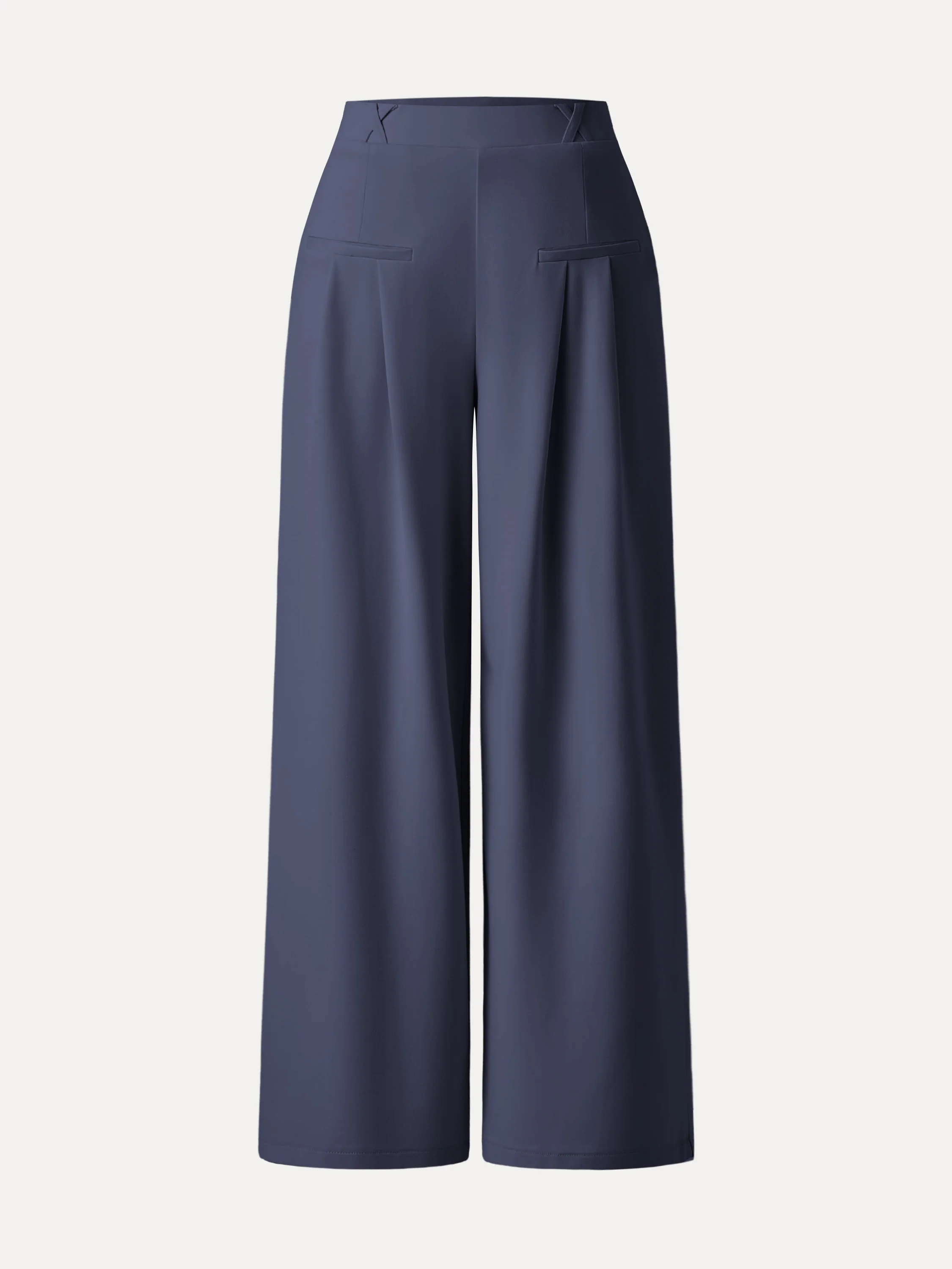 Drapey Bamboo Ponte Mid Rise Wide Leg Trouser with Pockets - Image 7