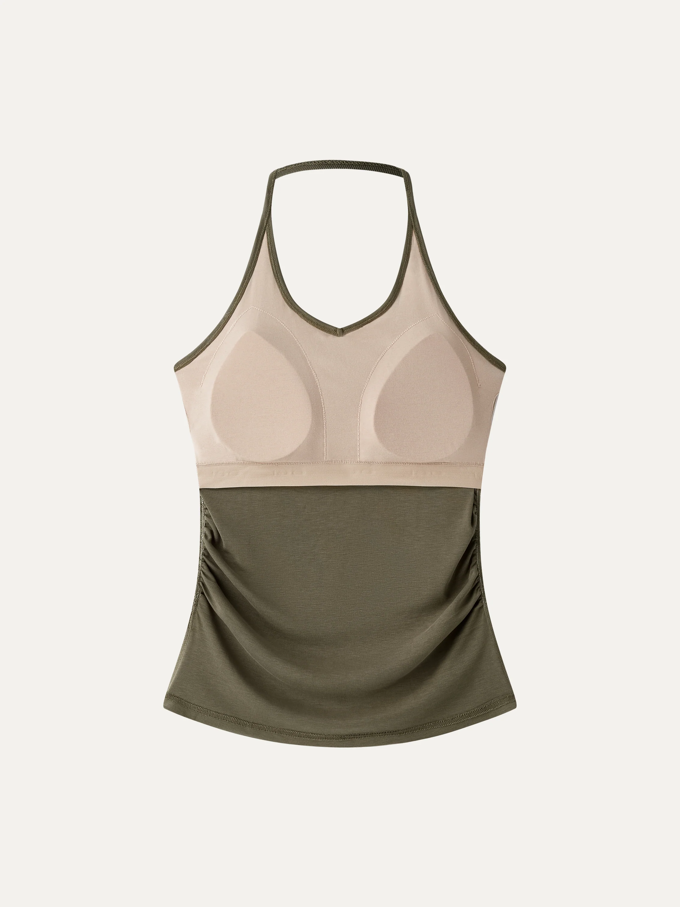 Modal Halter Neck Open Back Ruched Bra Top - Image 6