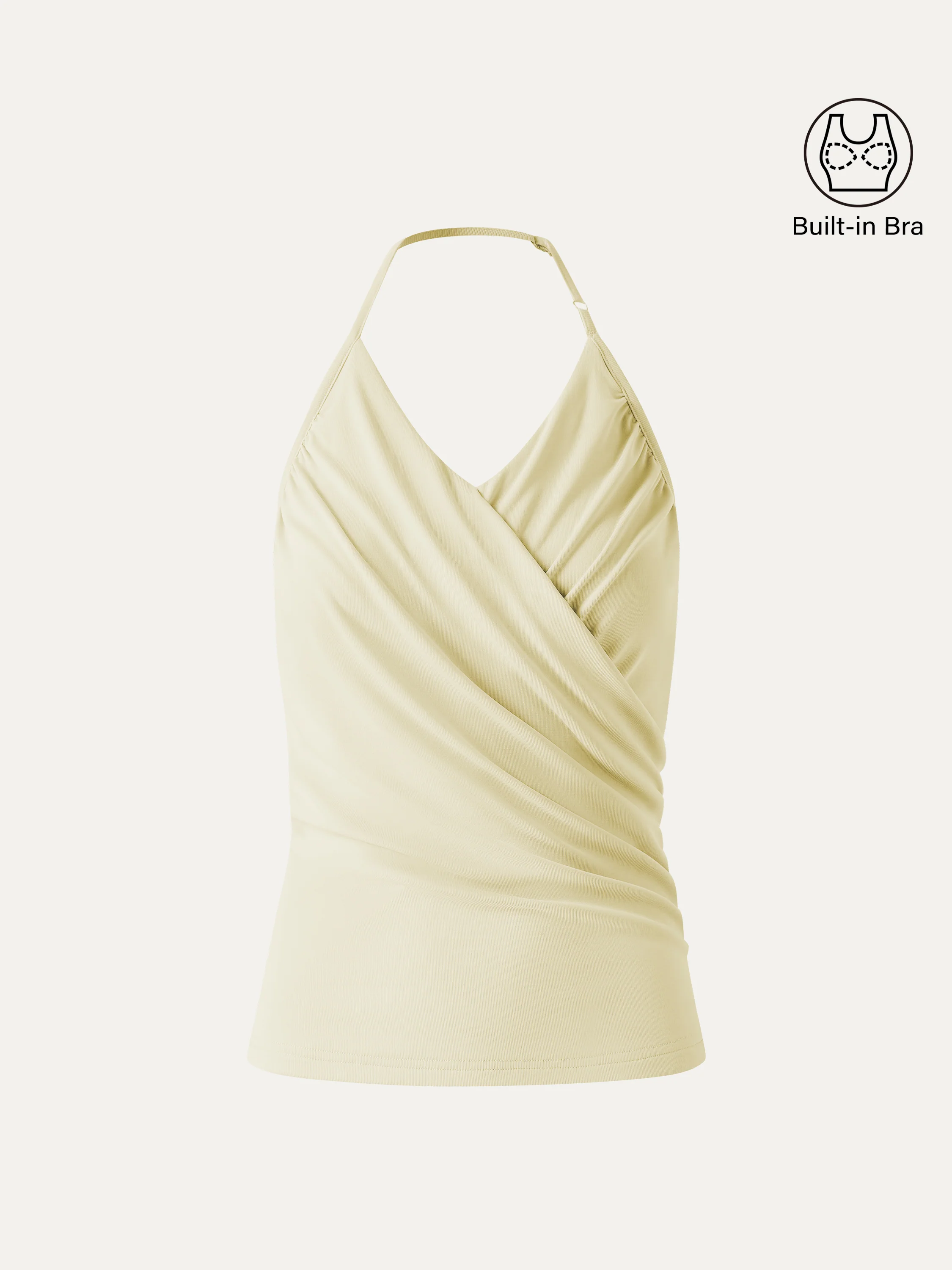 Modal Halter Neck Surplice Ruched Bandless Bra Top - Image 10