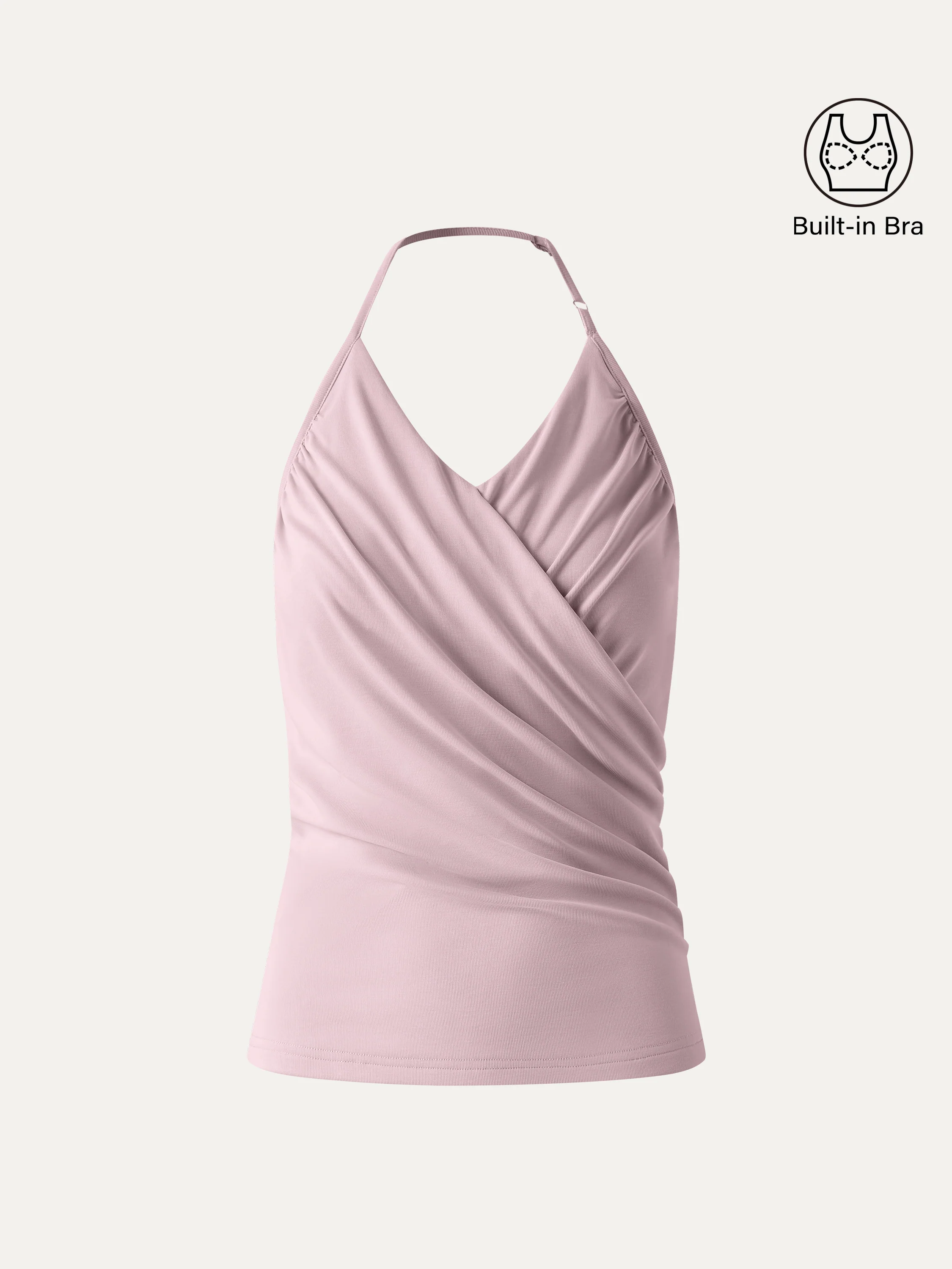 Modal Halter Neck Surplice Ruched Bandless Bra Top - Image 11