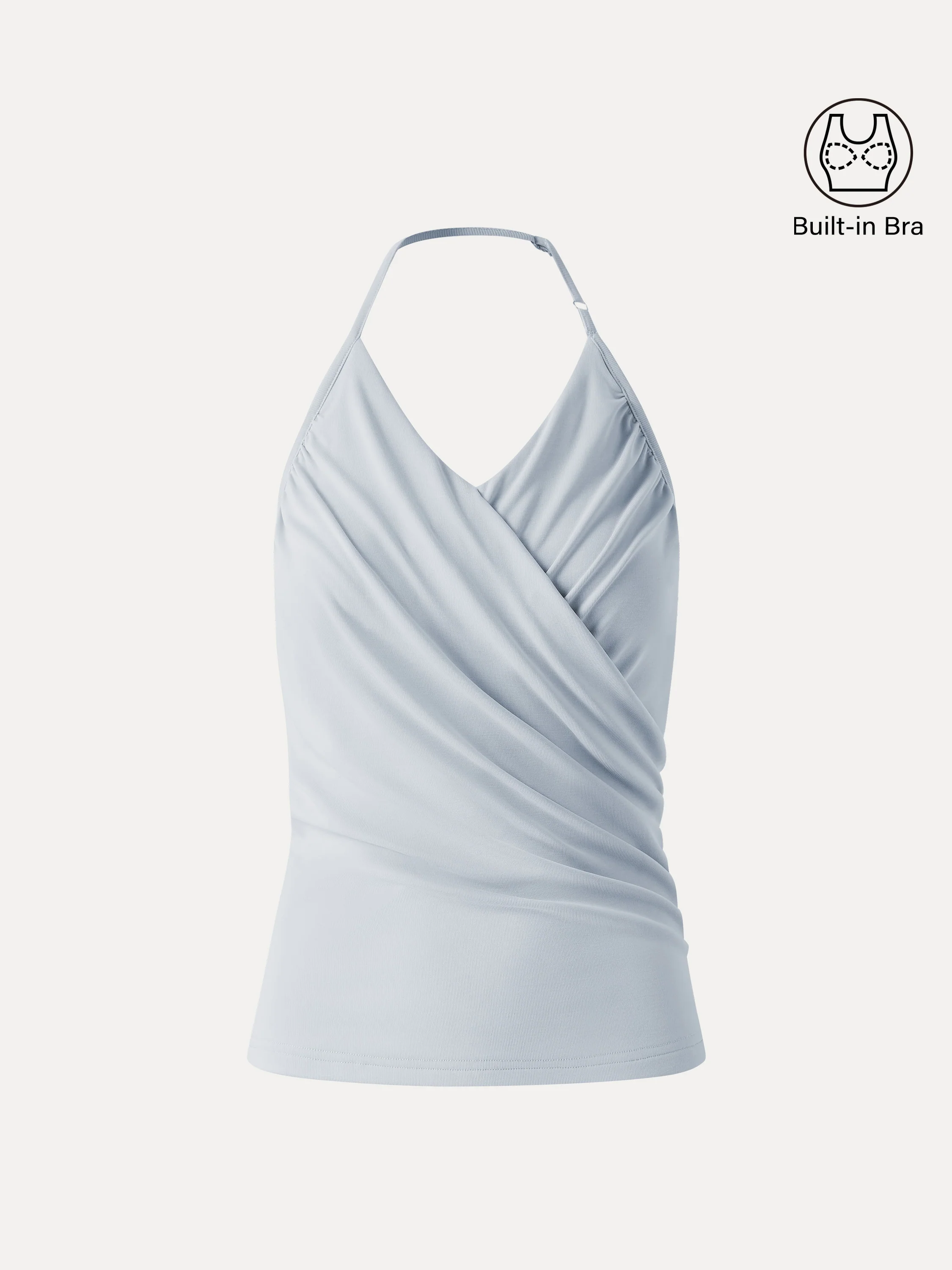 Modal Halter Neck Surplice Ruched Bandless Bra Top - Image 12