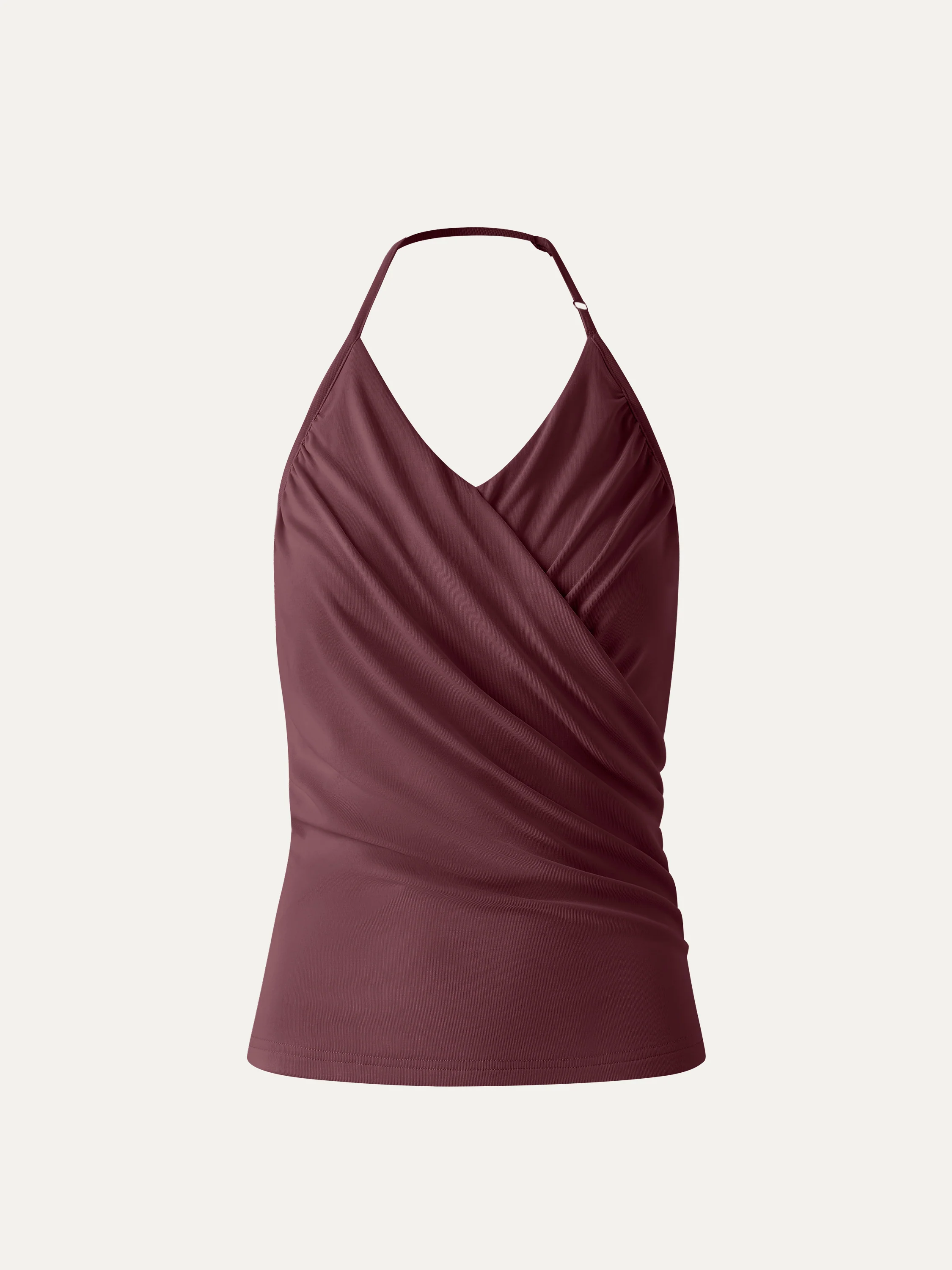 Modal Halter Neck Surplice Ruched Bandless Bra Top - Image 15
