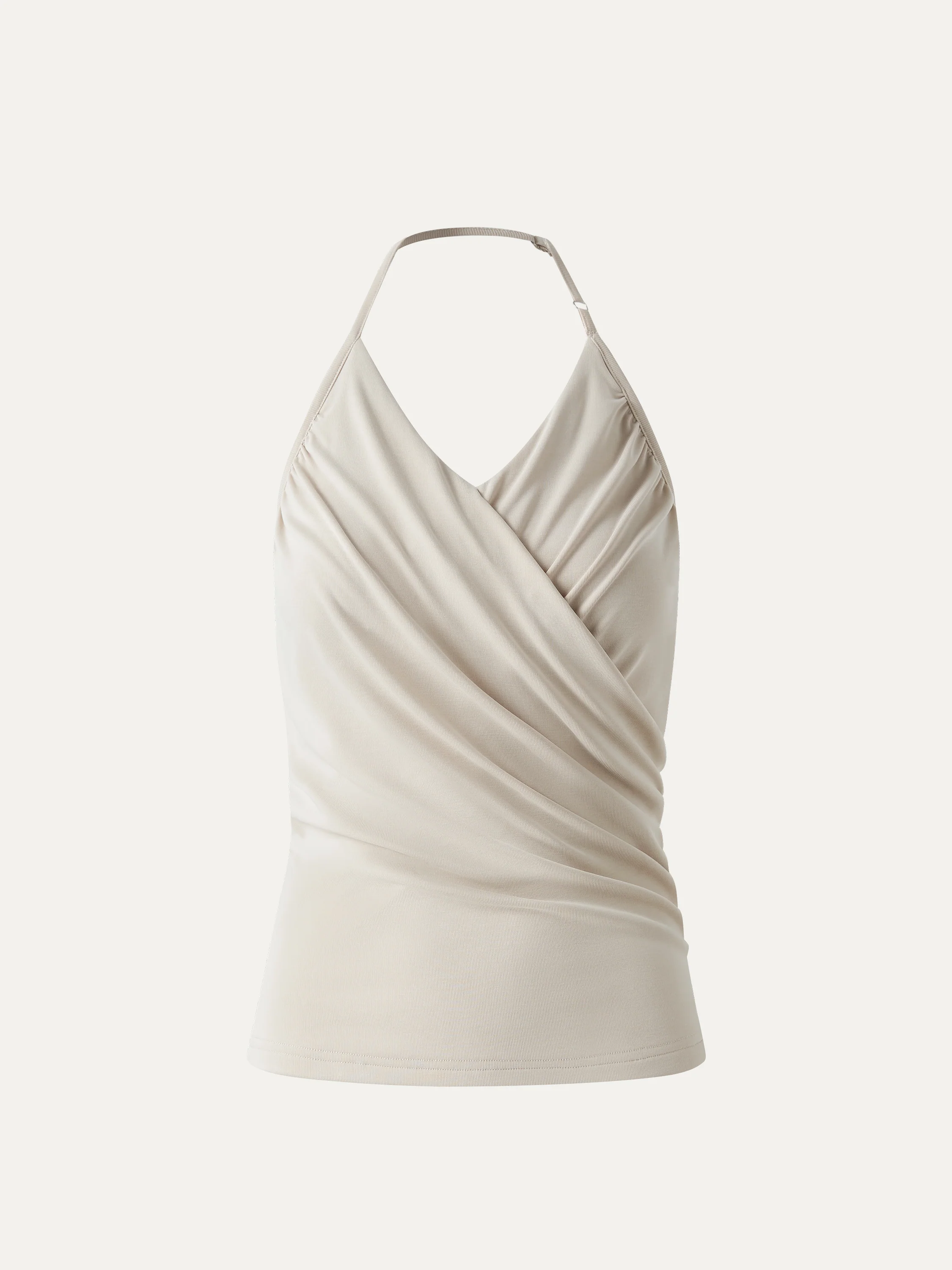 Modal Halter Neck Surplice Ruched Bandless Bra Top - Image 8