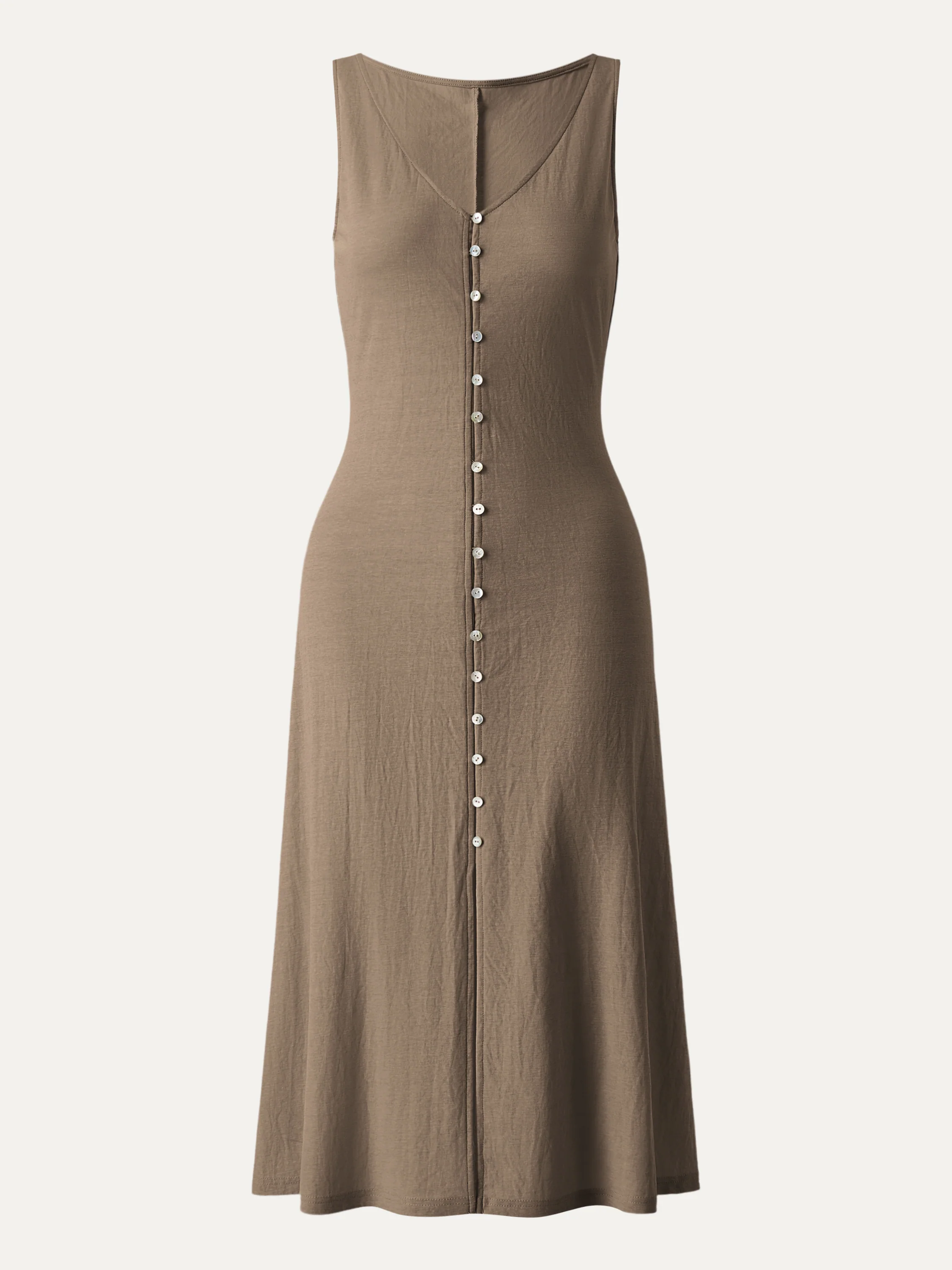 Multi-wear V-neck Button Front Midi Vest Dress - Image 7