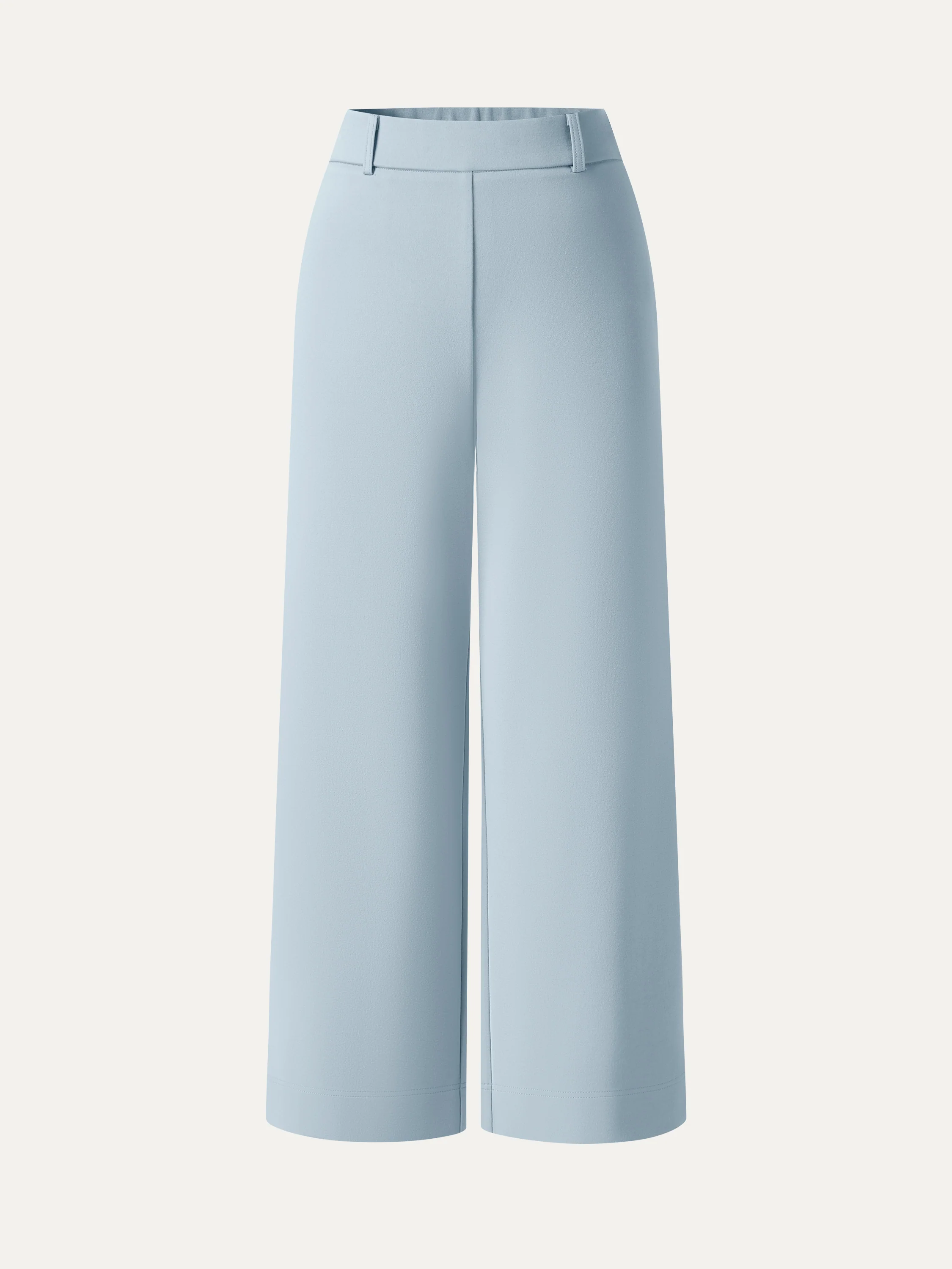 Not-See-Thru Mid Rise Cropped Wide Leg Pants with Pockets - Image 11