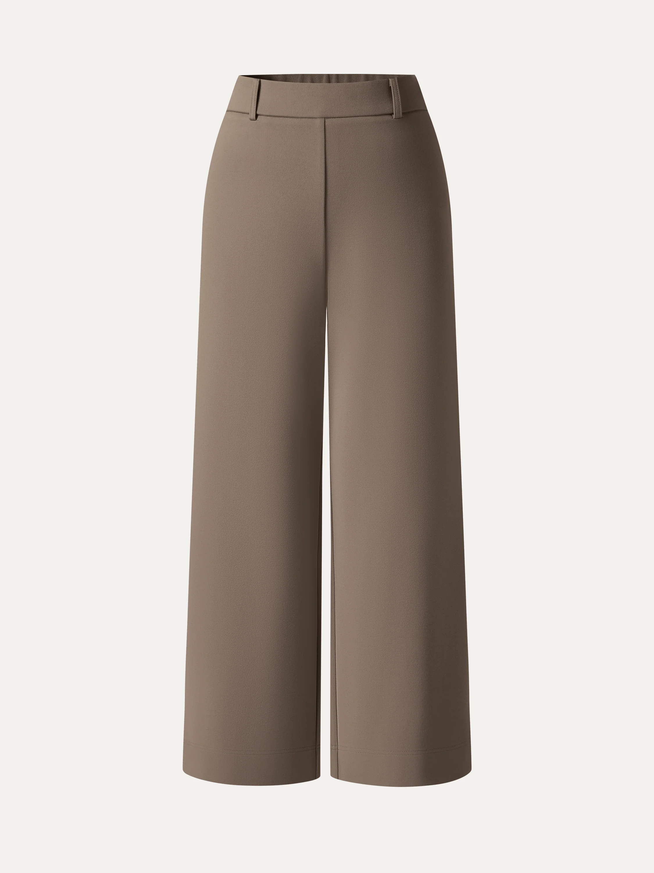 Not-See-Thru Mid Rise Cropped Wide Leg Pants with Pockets - Image 13