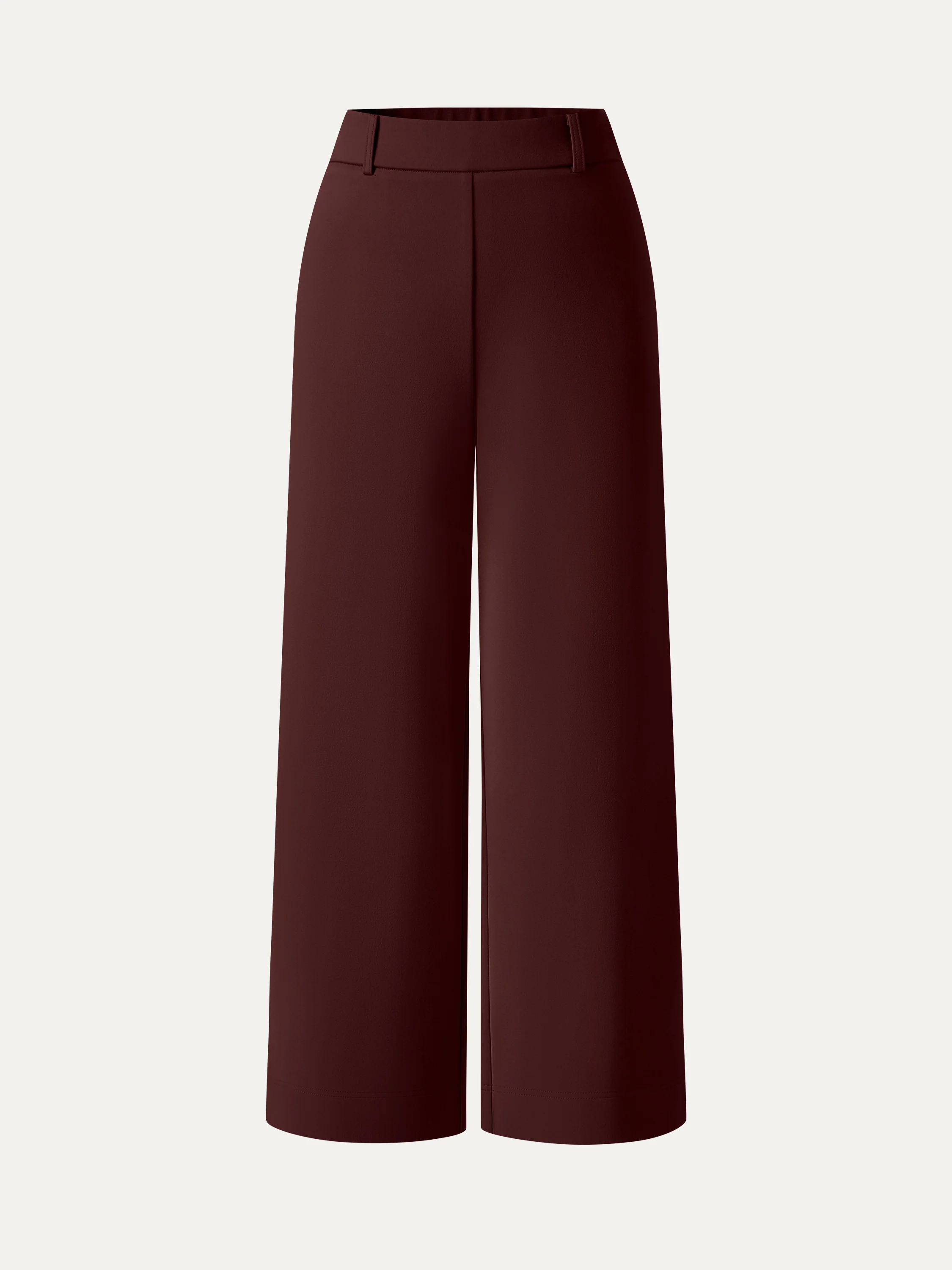 Not-See-Thru Mid Rise Cropped Wide Leg Pants with Pockets - Image 14