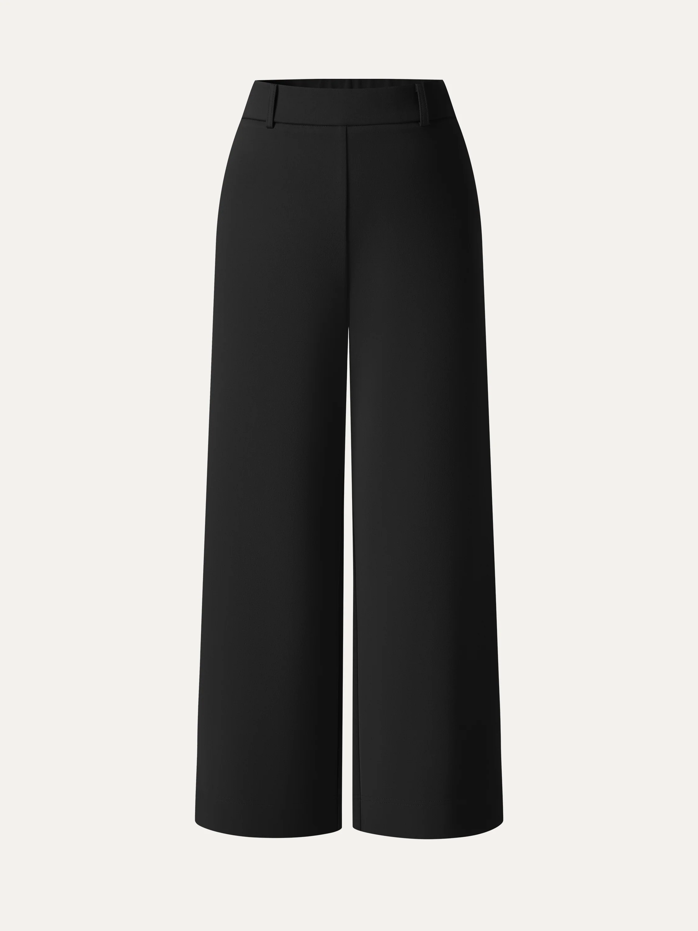 Not-See-Thru Mid Rise Cropped Wide Leg Pants with Pockets - Image 17