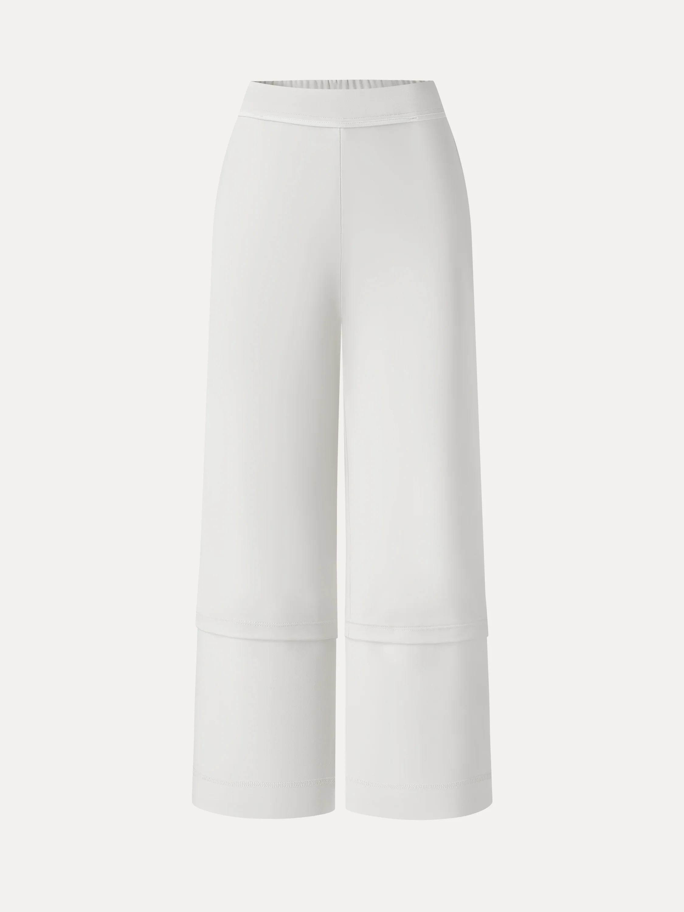 Not-See-Thru Mid Rise Cropped Wide Leg Pants with Pockets - Image 7