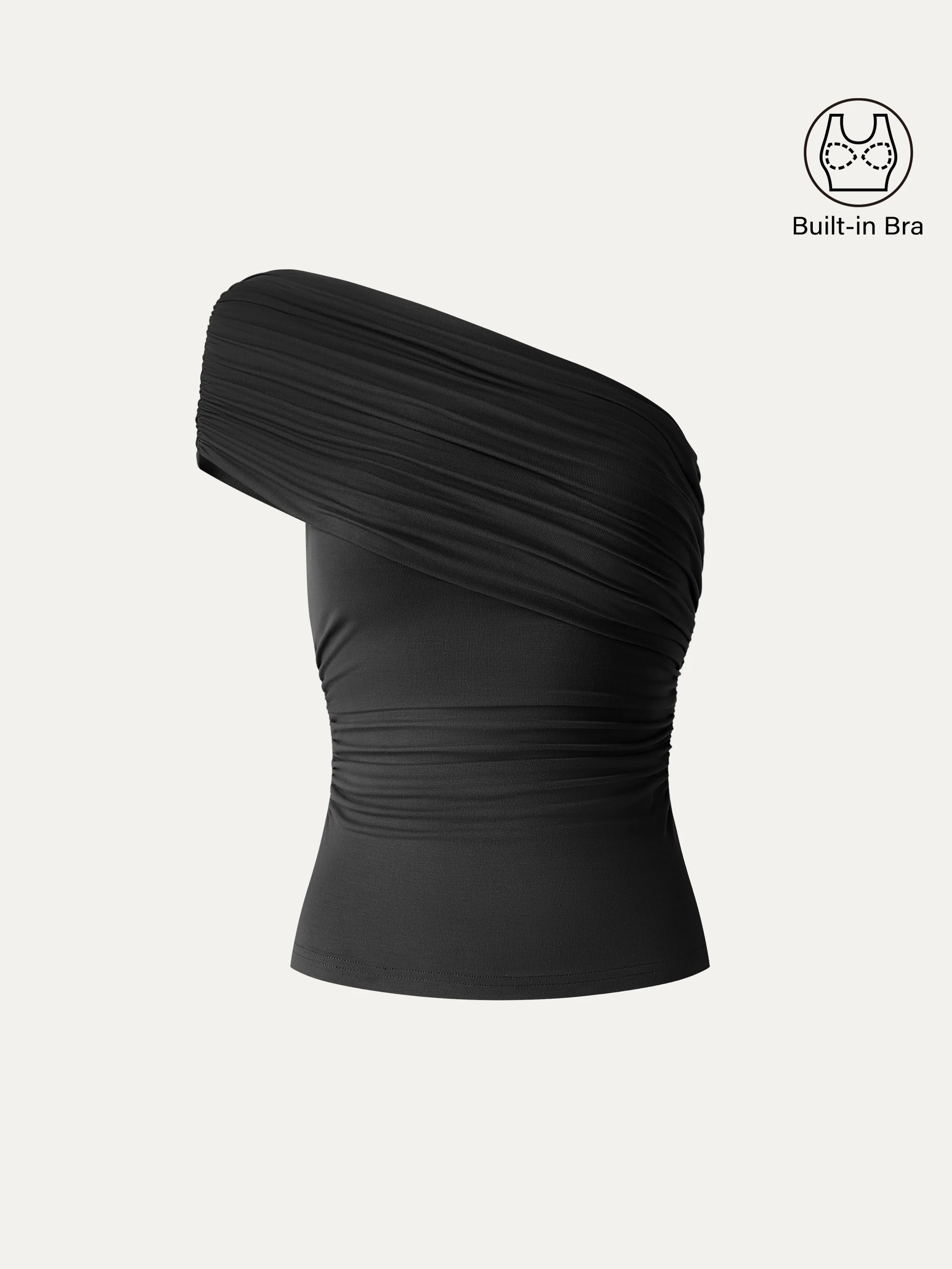 One Shoulder Gathered Bra Top - Image 12