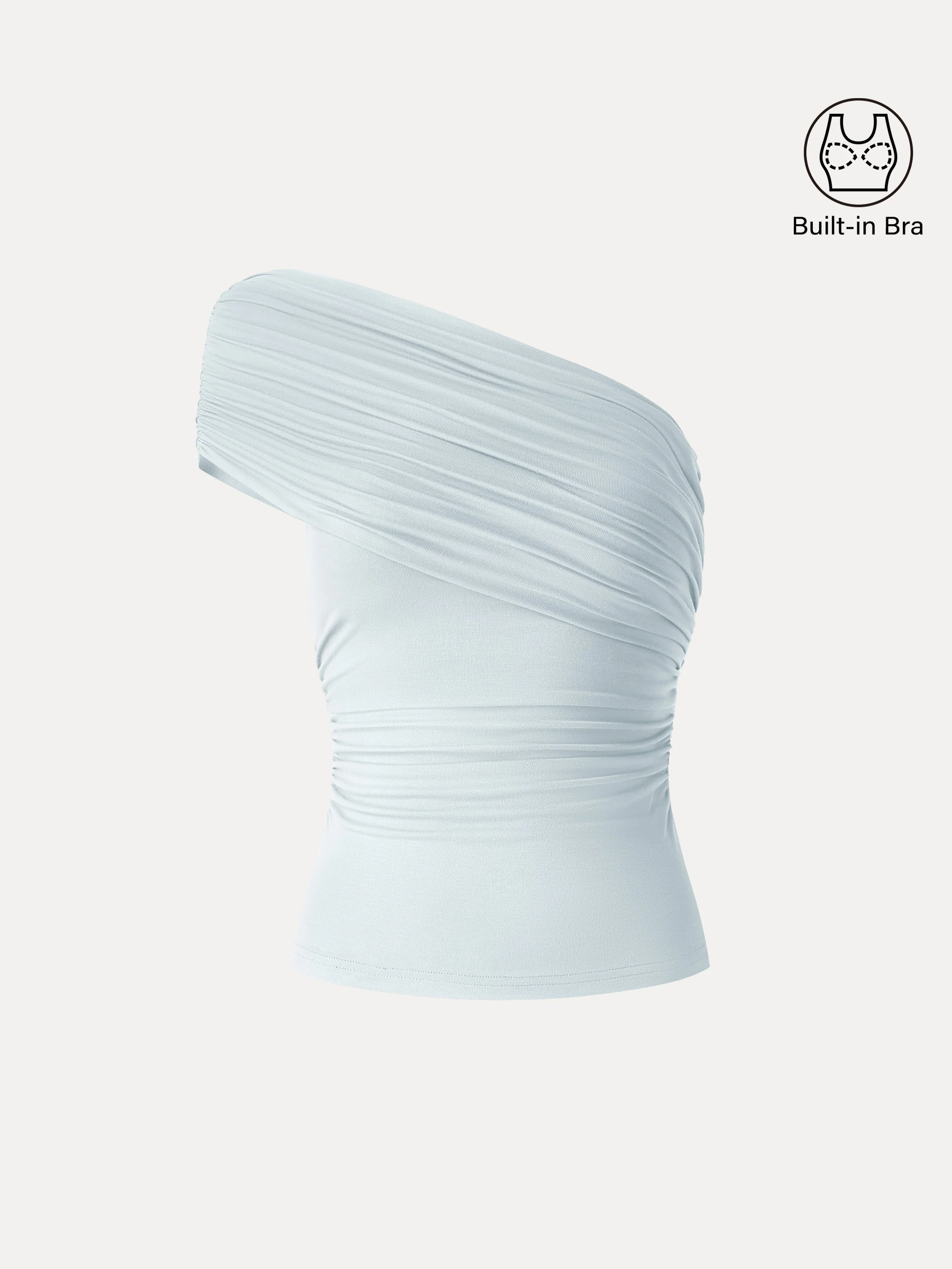 One Shoulder Gathered Bra Top - Image 9