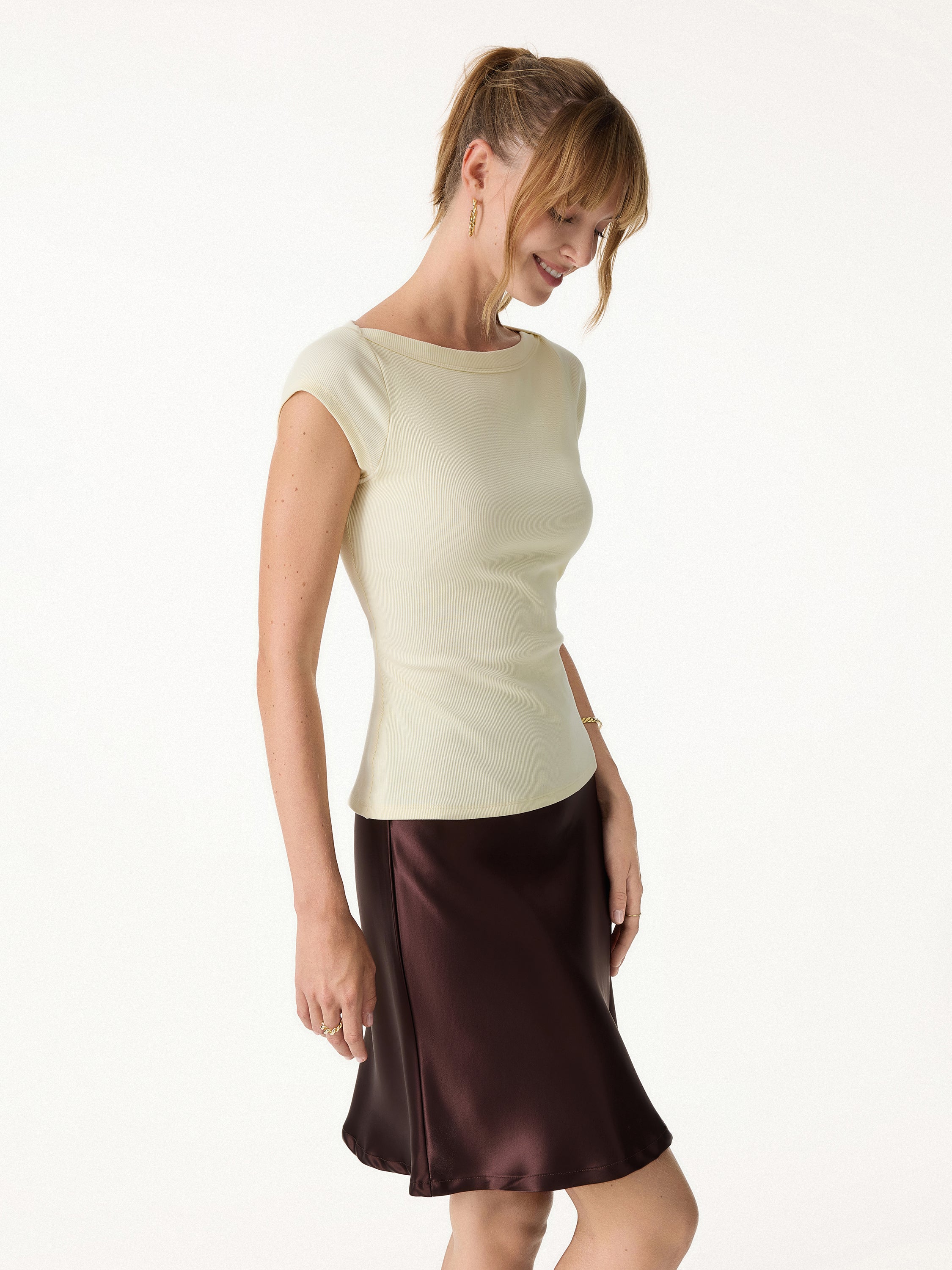 Plantive Boatneck Cap Sleeve Bra Top - Image 3