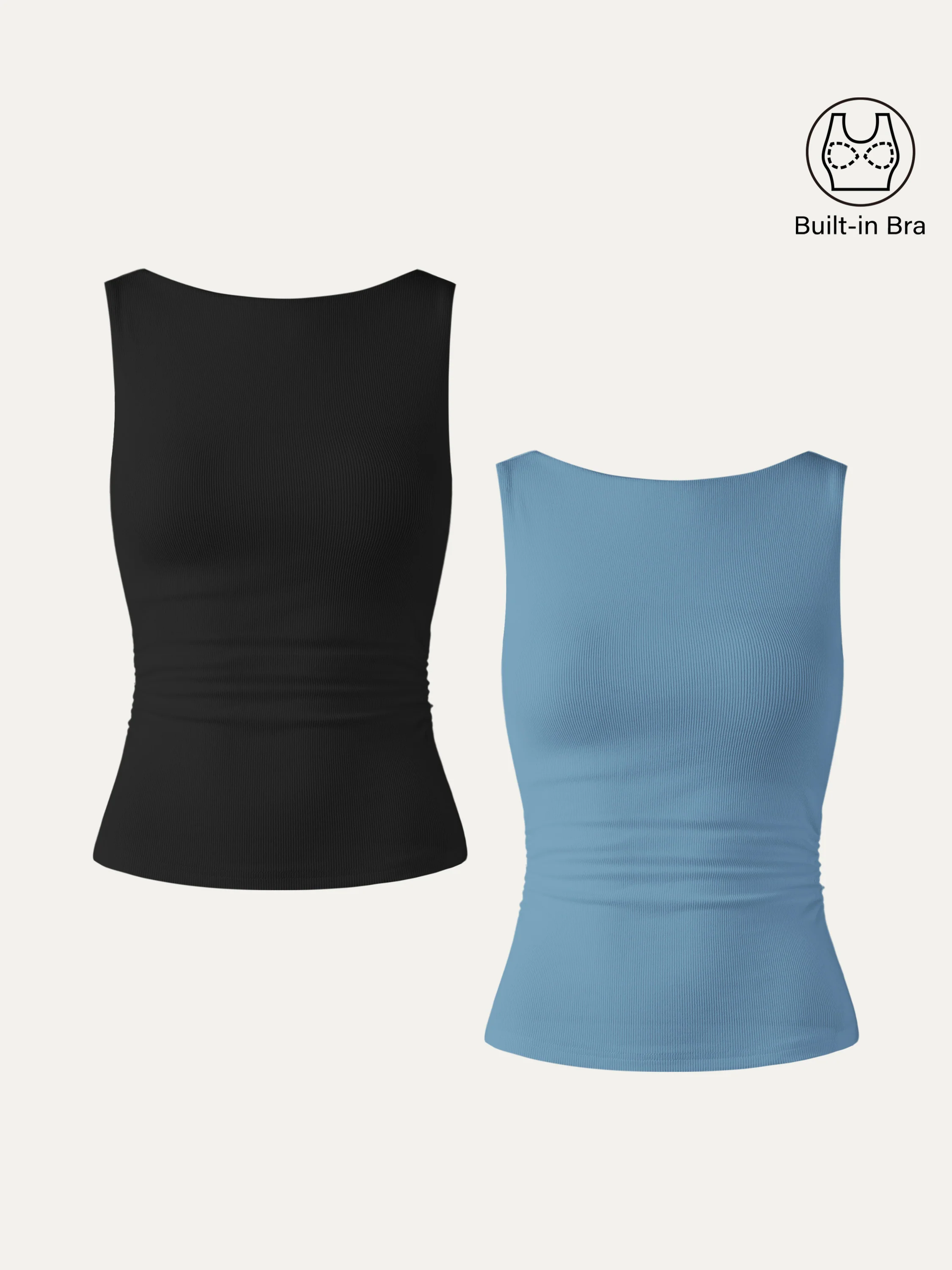 Elastic Open Back Bra Tank - Image 20
