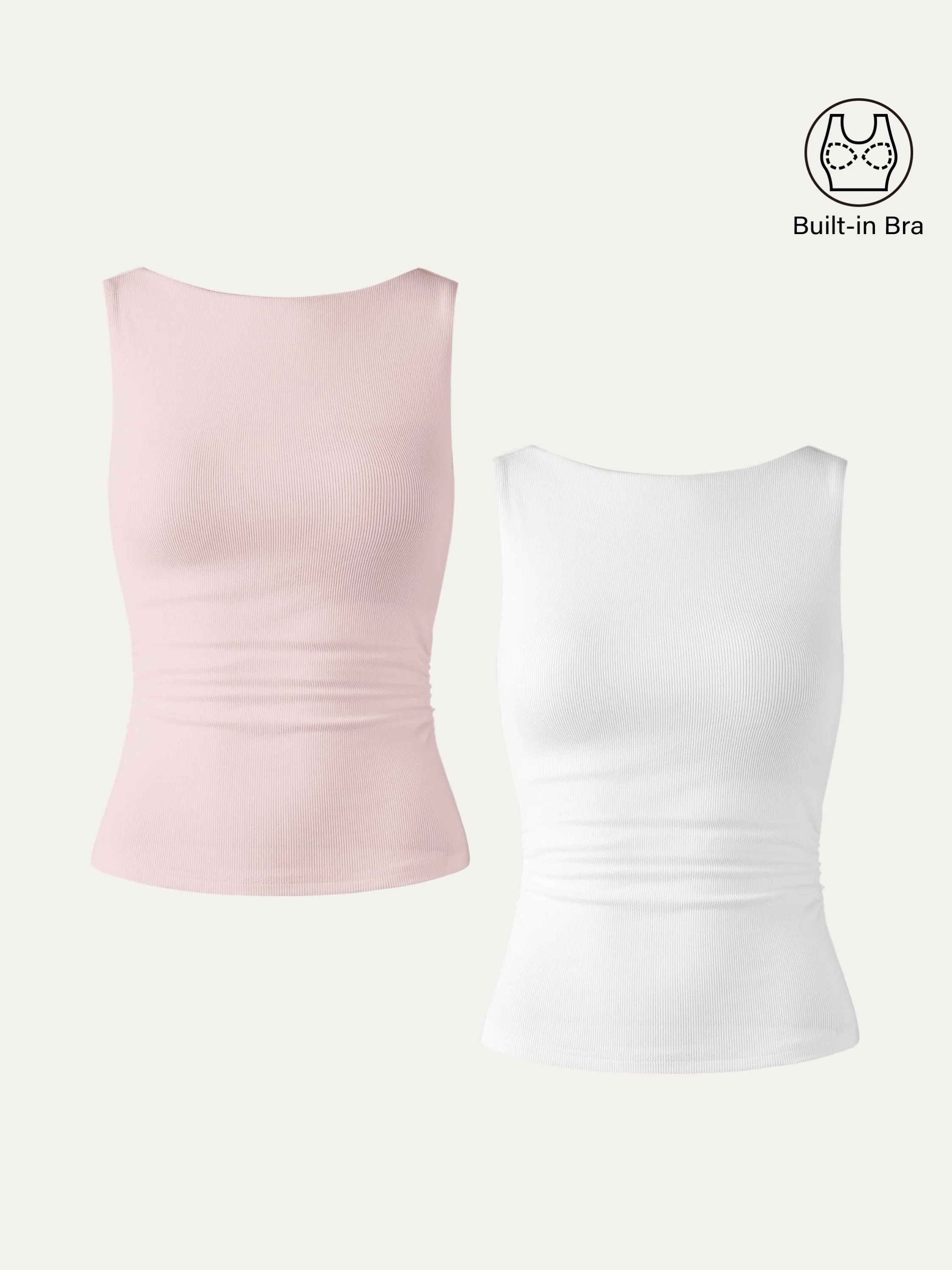 Elastic Open Back Bra Tank - Image 23