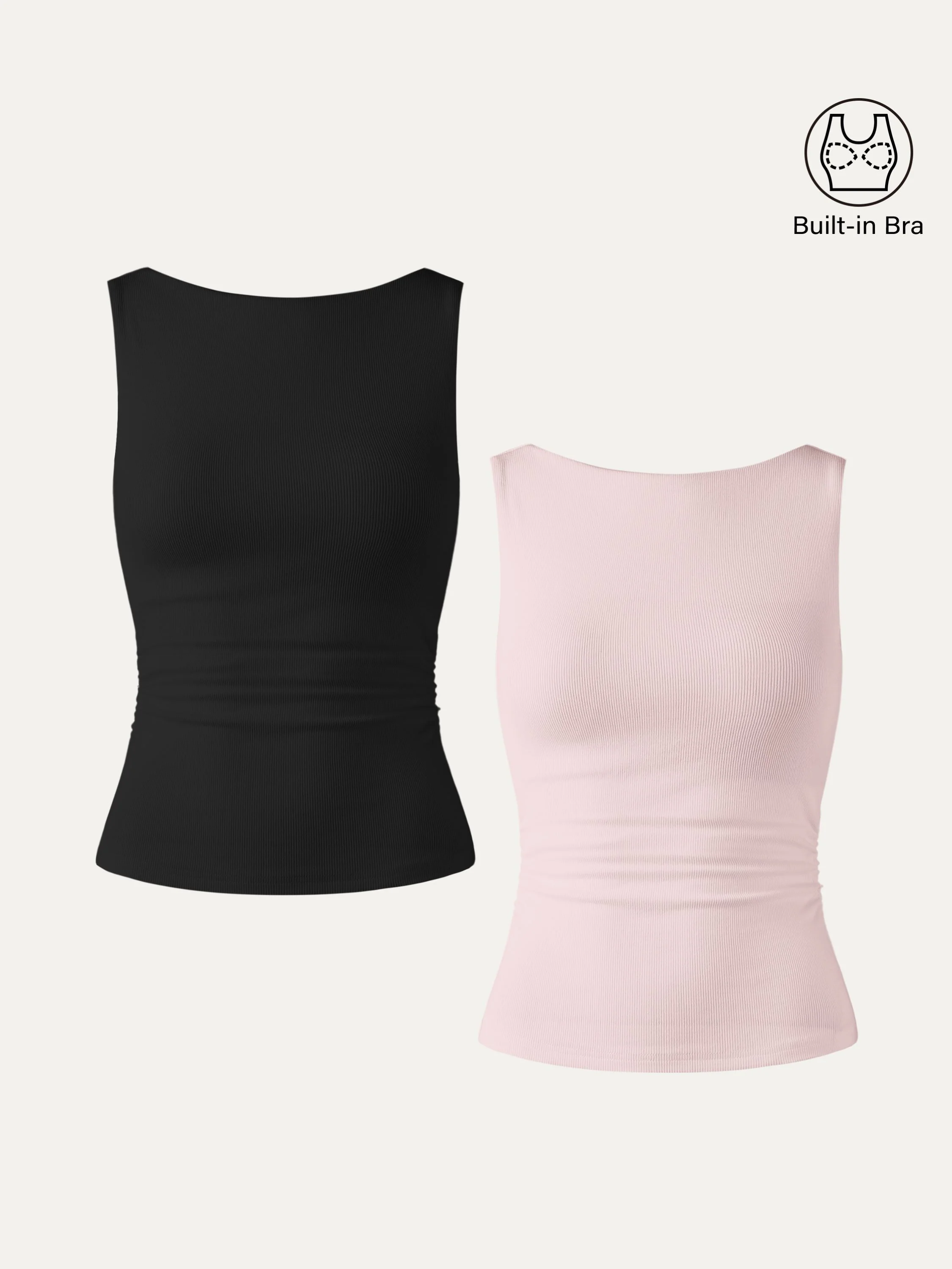 Elastic Open Back Bra Tank - Image 25