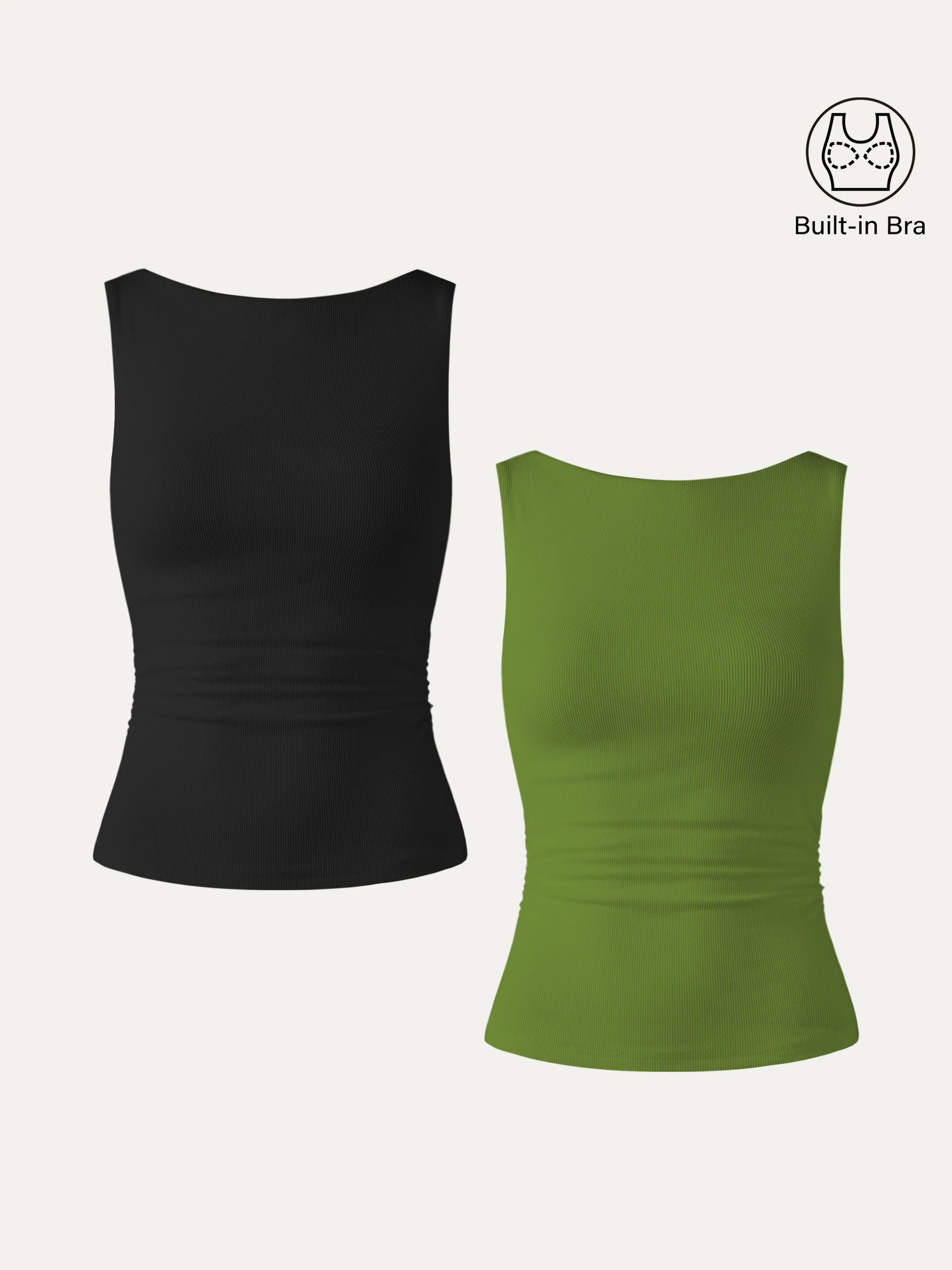 Elastic Open Back Bra Tank - Image 26