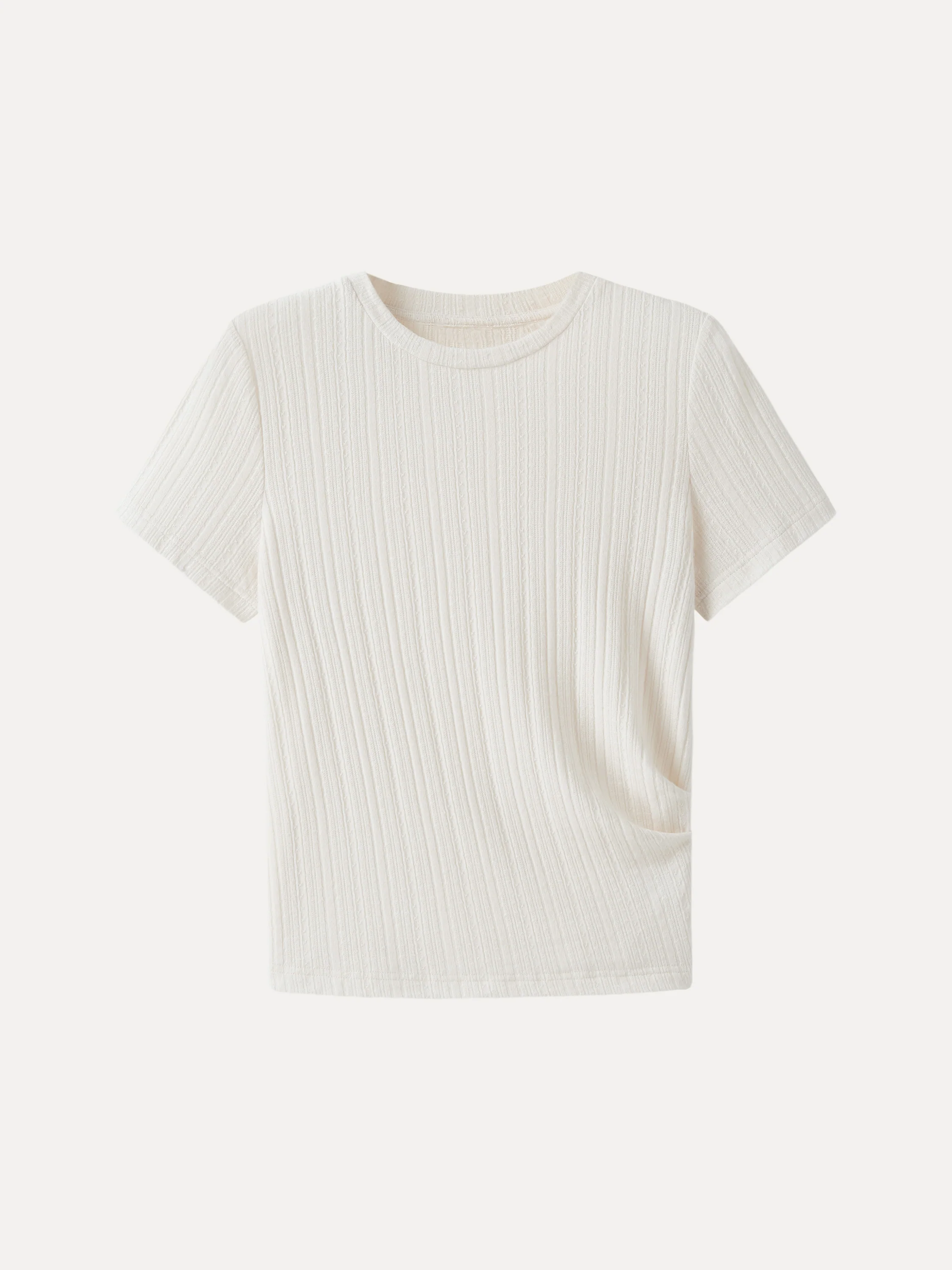 Pointelle Tucked Short Sleeve Summer Tee - Image 6