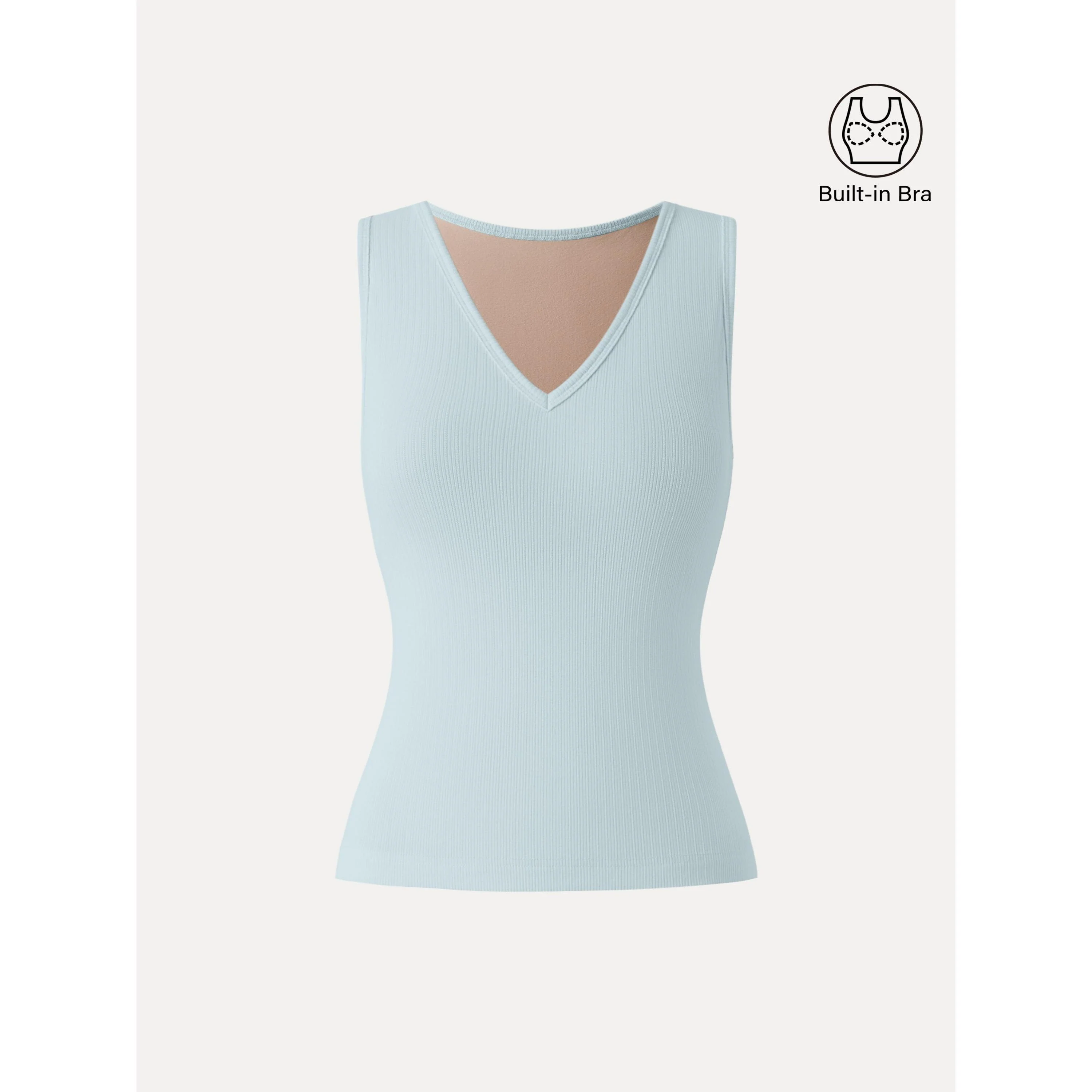 Pointelle V-neck Sleeveless Bra Tank - Image 12