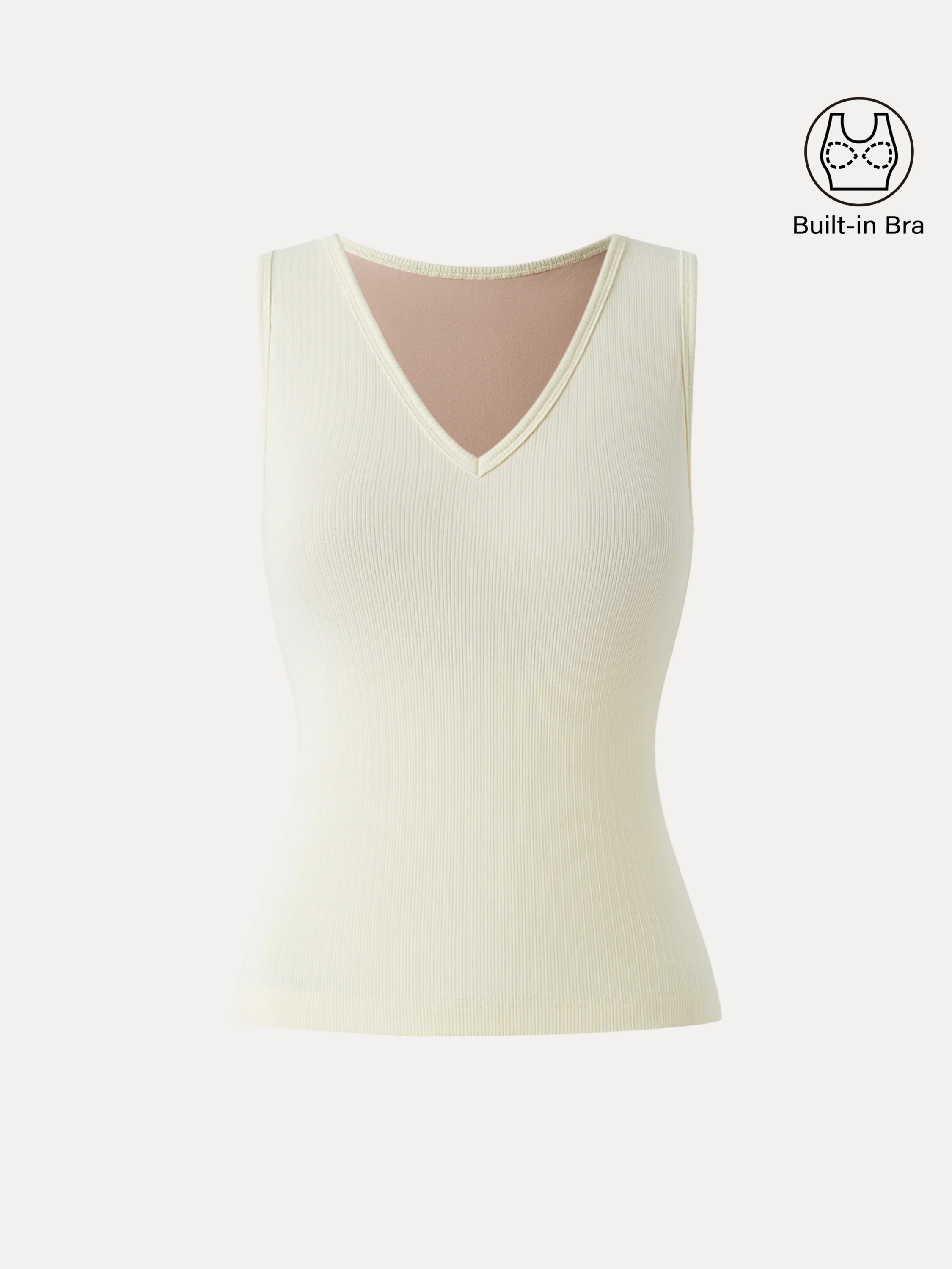 Pointelle V-neck Sleeveless Bra Tank - Image 8