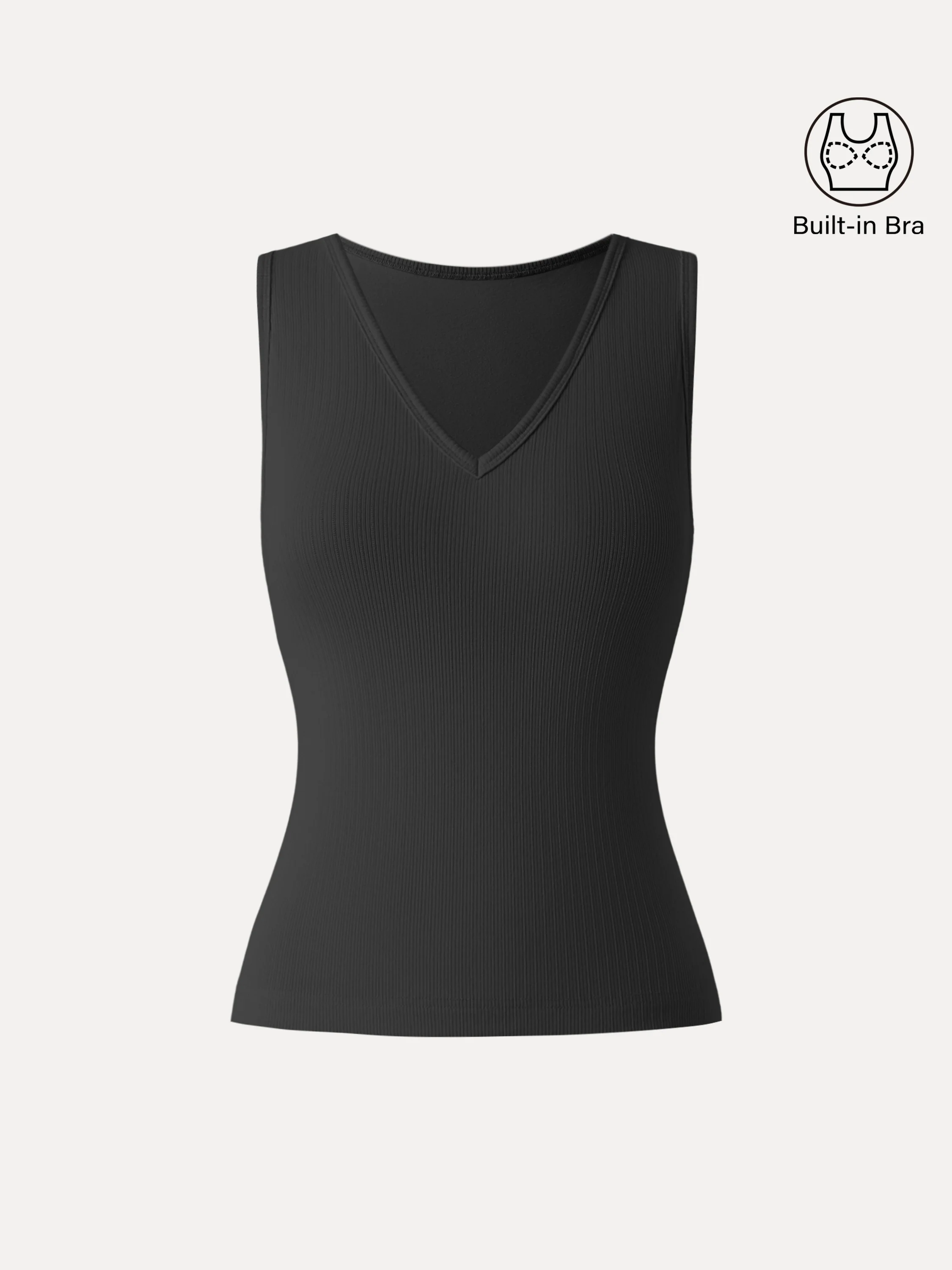 Pointelle V-neck Sleeveless Bra Tank - Image 9