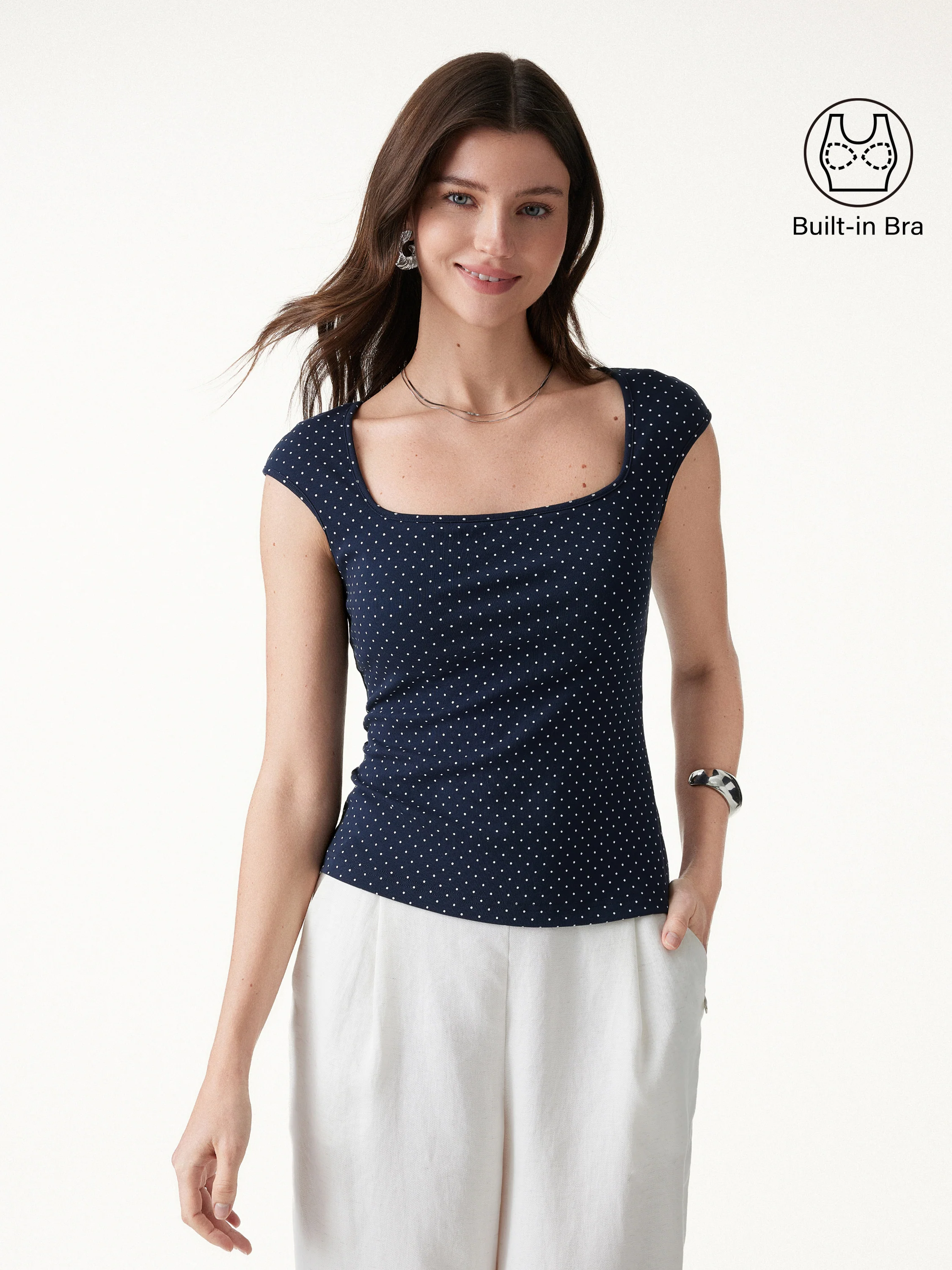 Polka Dots Square Neck Bra Top - Image 3