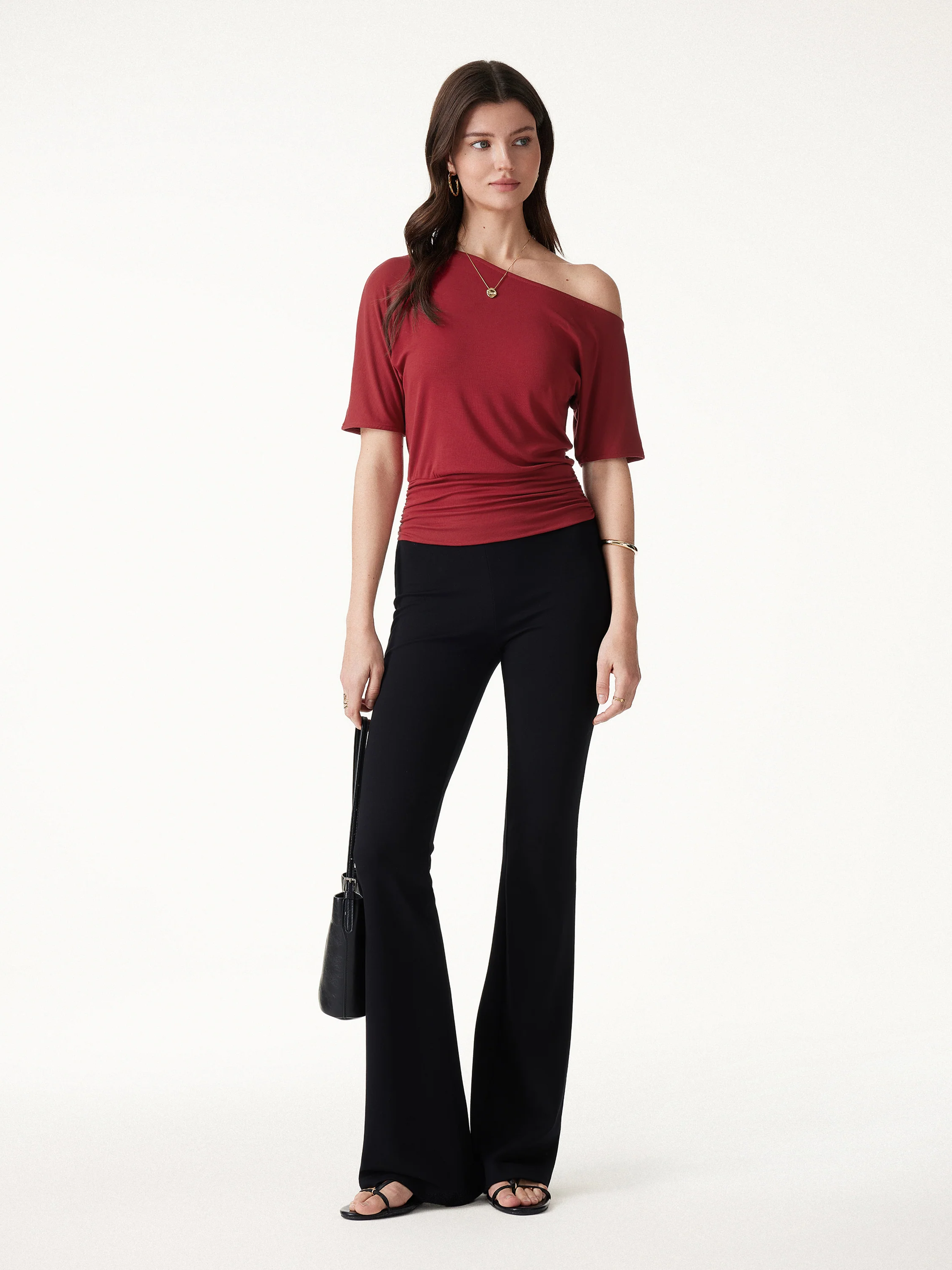 CoolTouch Relaxed Short Sleeve Ruched Top - Image 2