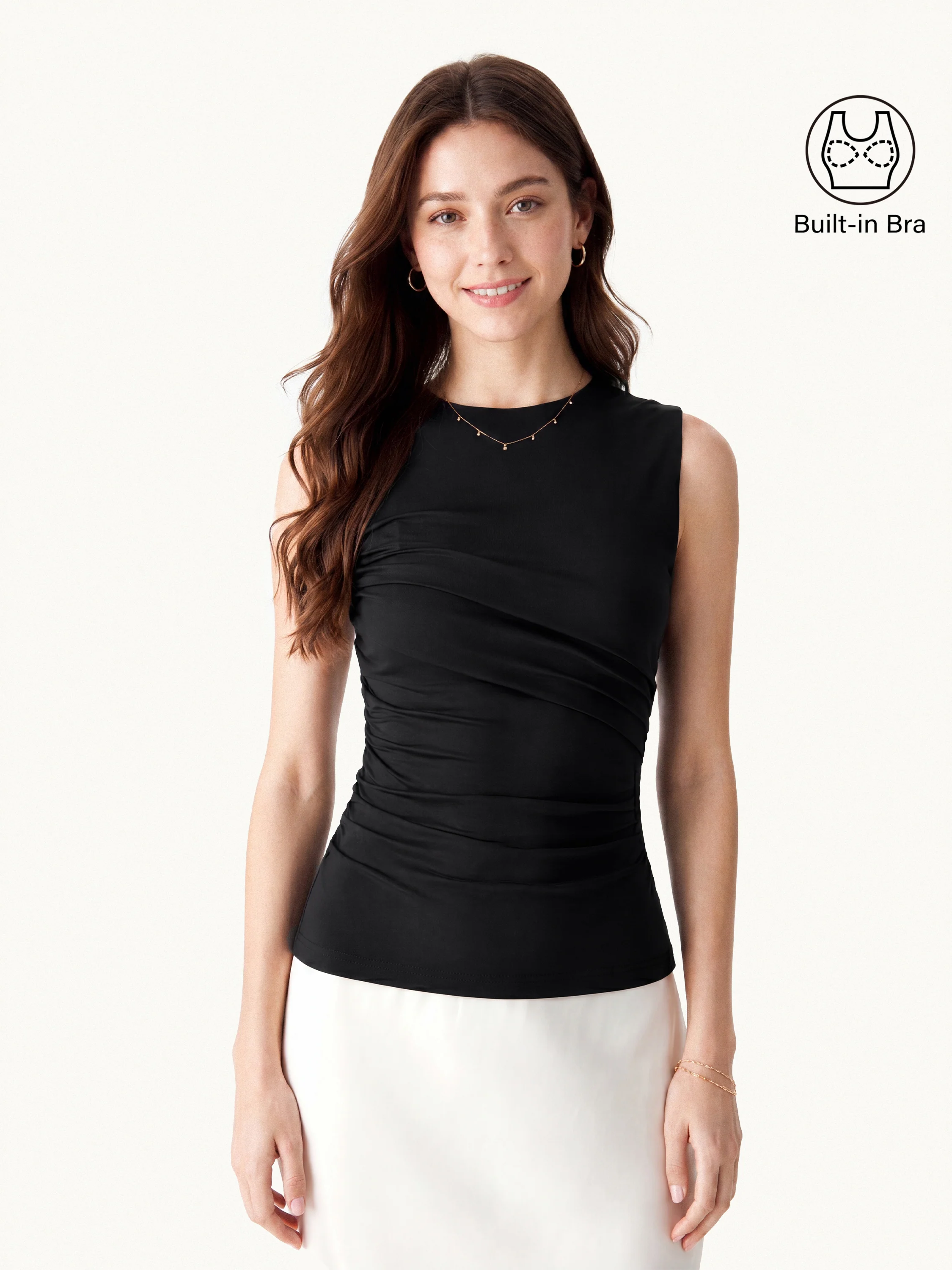Round Neck Gathered Side Bra Top - Image 8