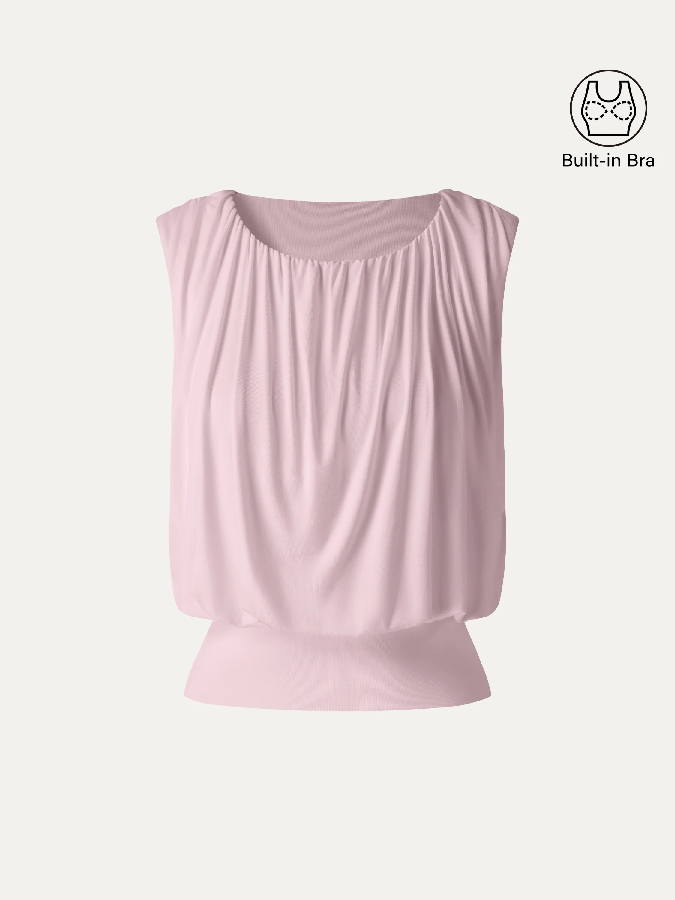 Round Neck Gathered Sleeveless Bra Top - Image 10