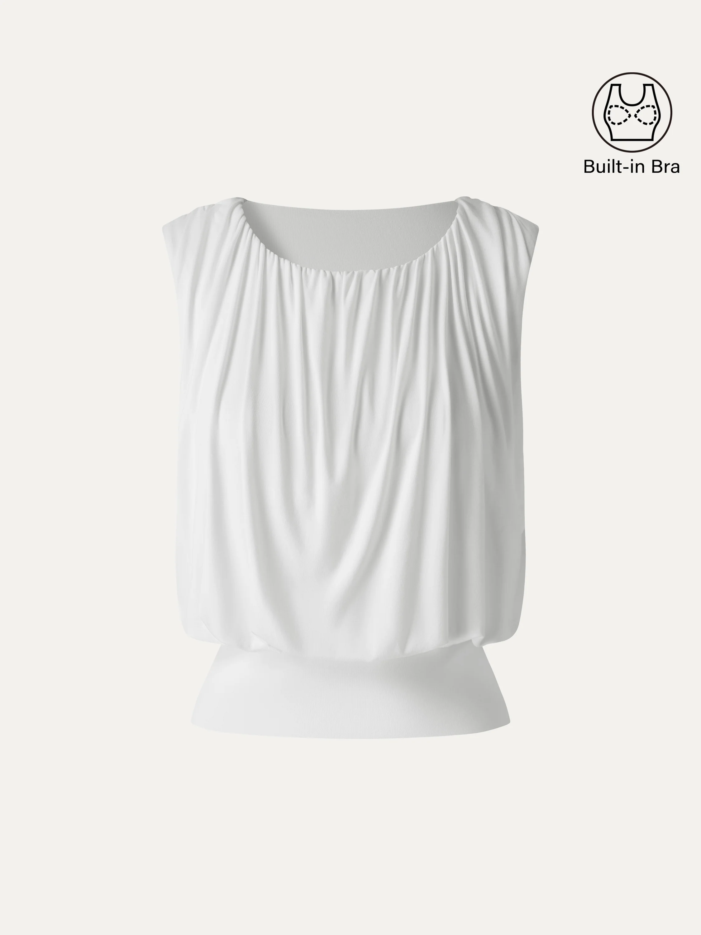 Round Neck Gathered Sleeveless Bra Top - Image 7