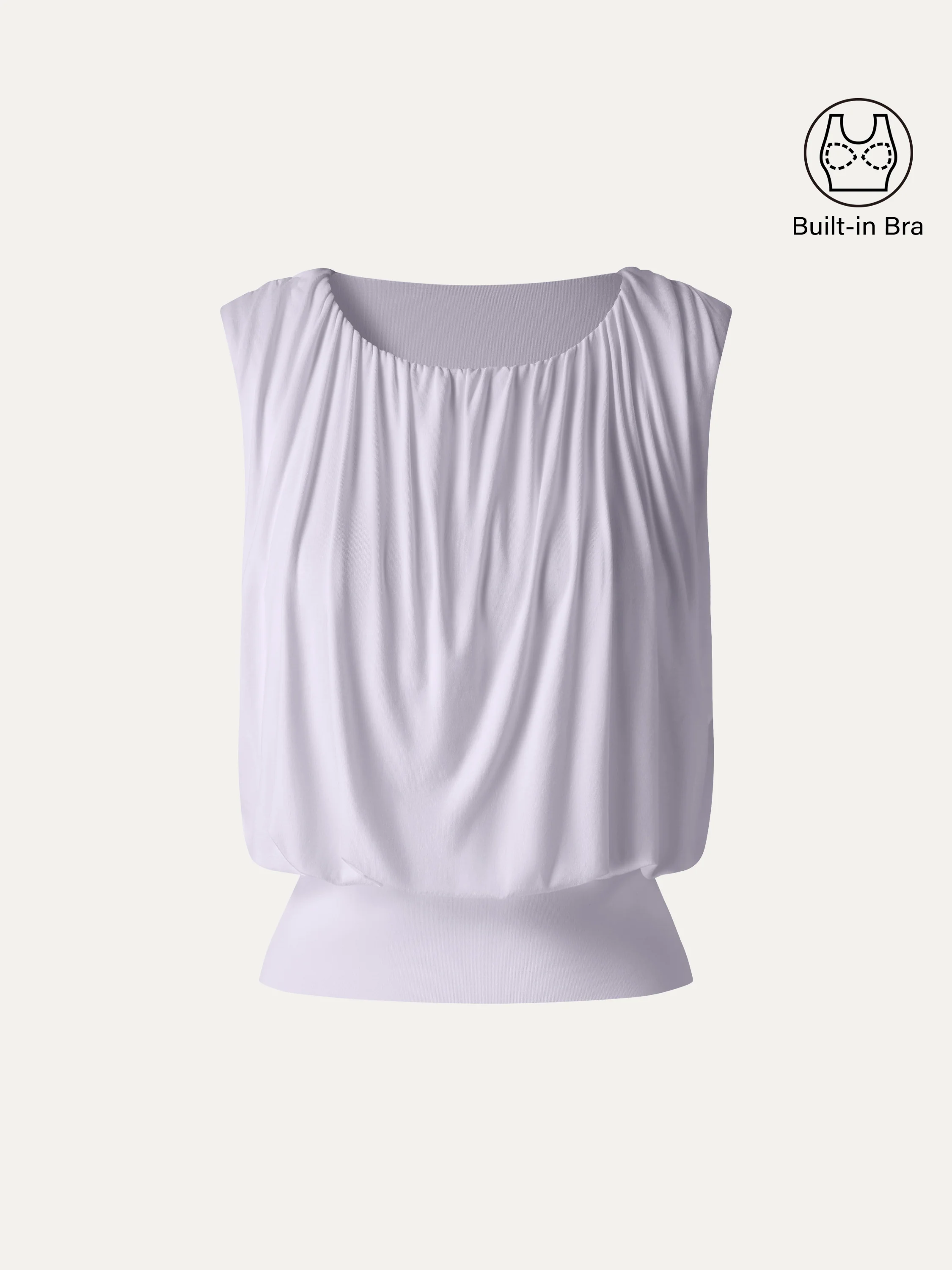 Round Neck Gathered Sleeveless Bra Top - Image 9