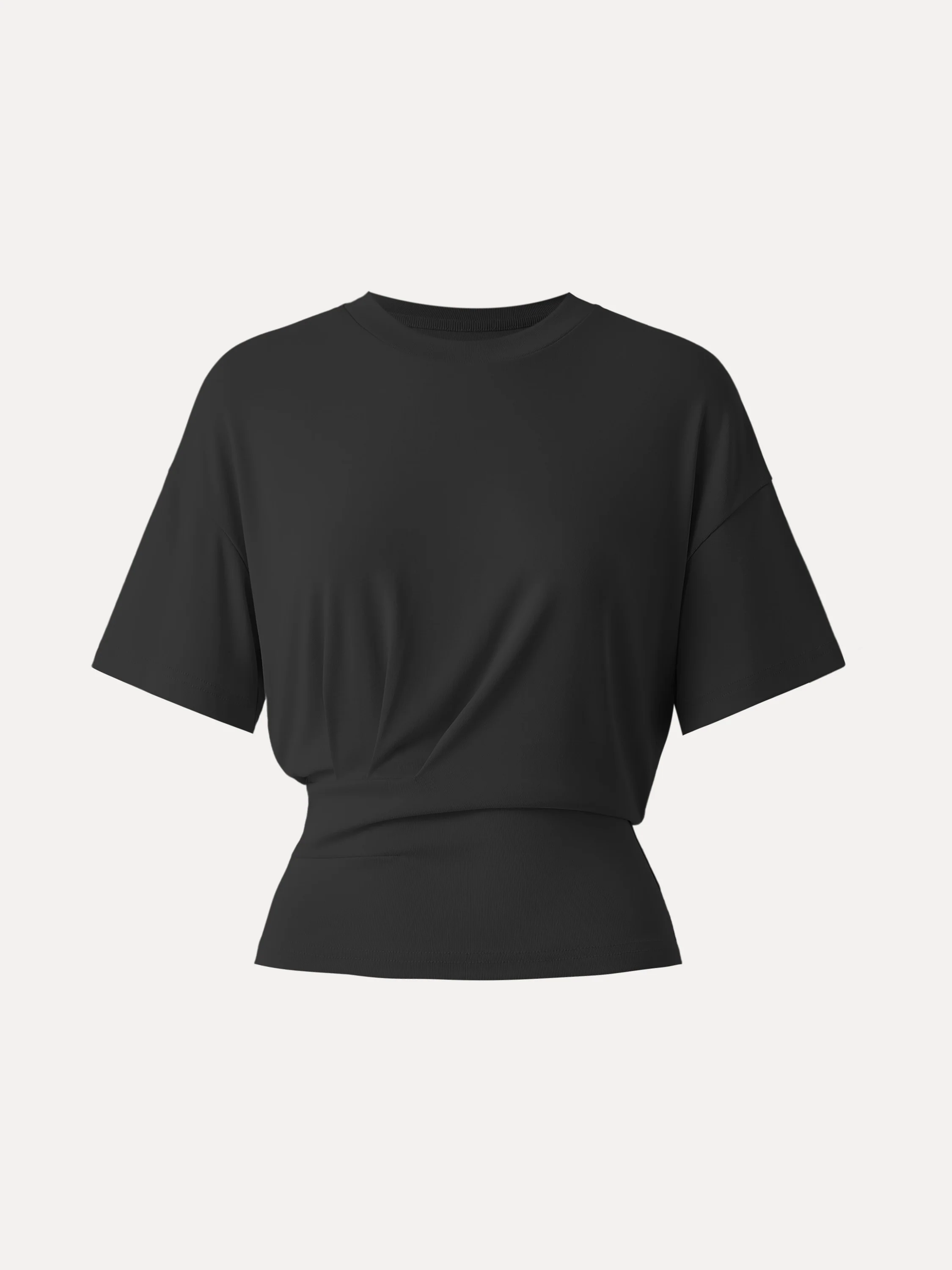 Crewneck Short Sleeve Tucked Tee - Image 7