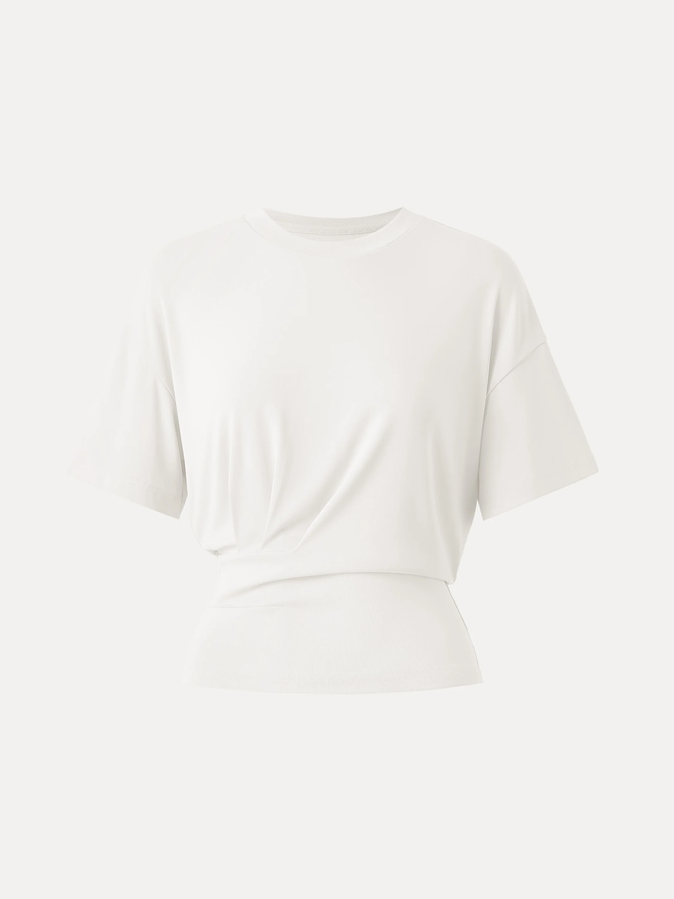 Crewneck Short Sleeve Tucked Tee - Image 9