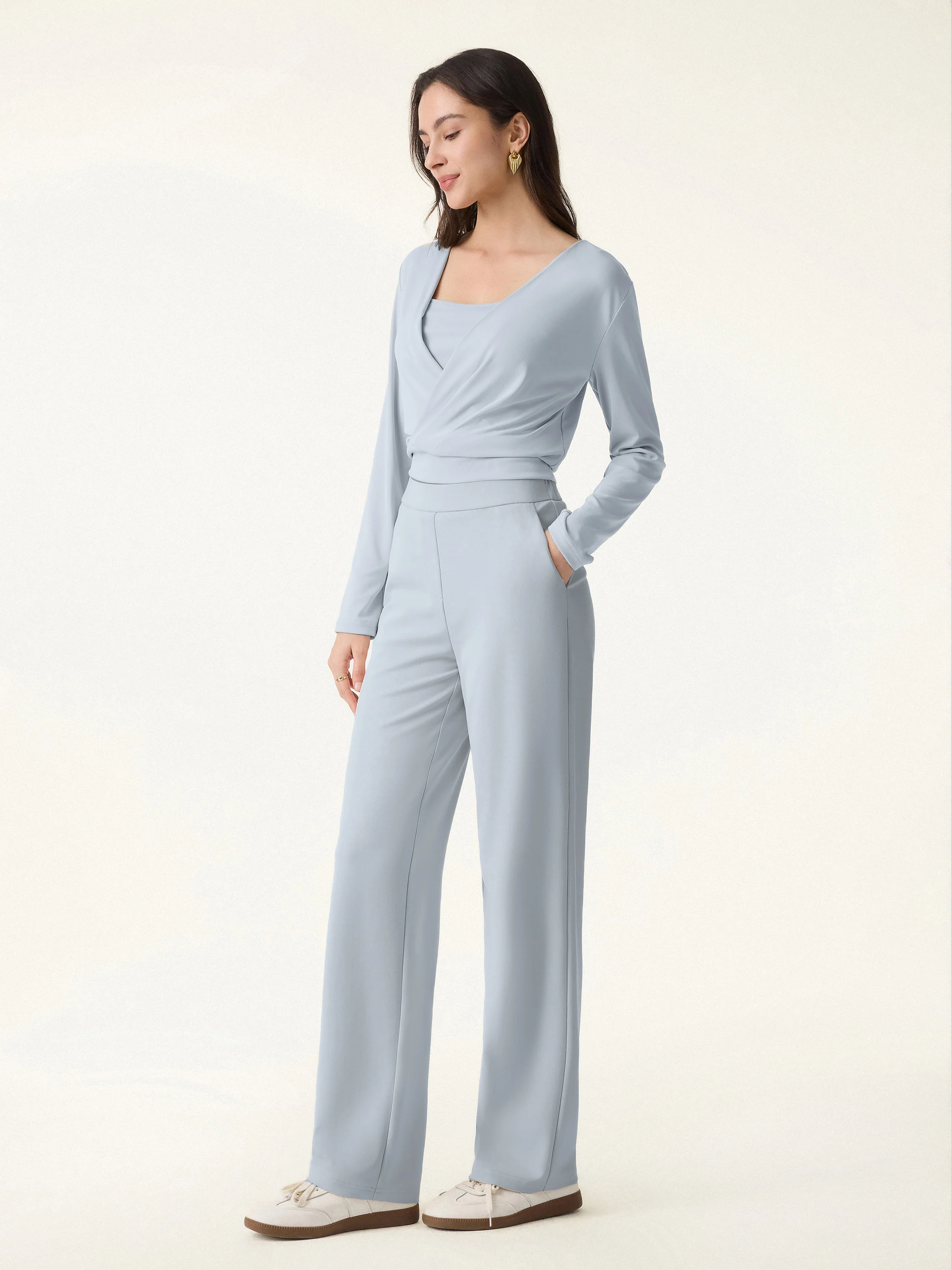 Sandwashed Modal Breathable Straight Leg Pull-on Travel Pant - Image 2