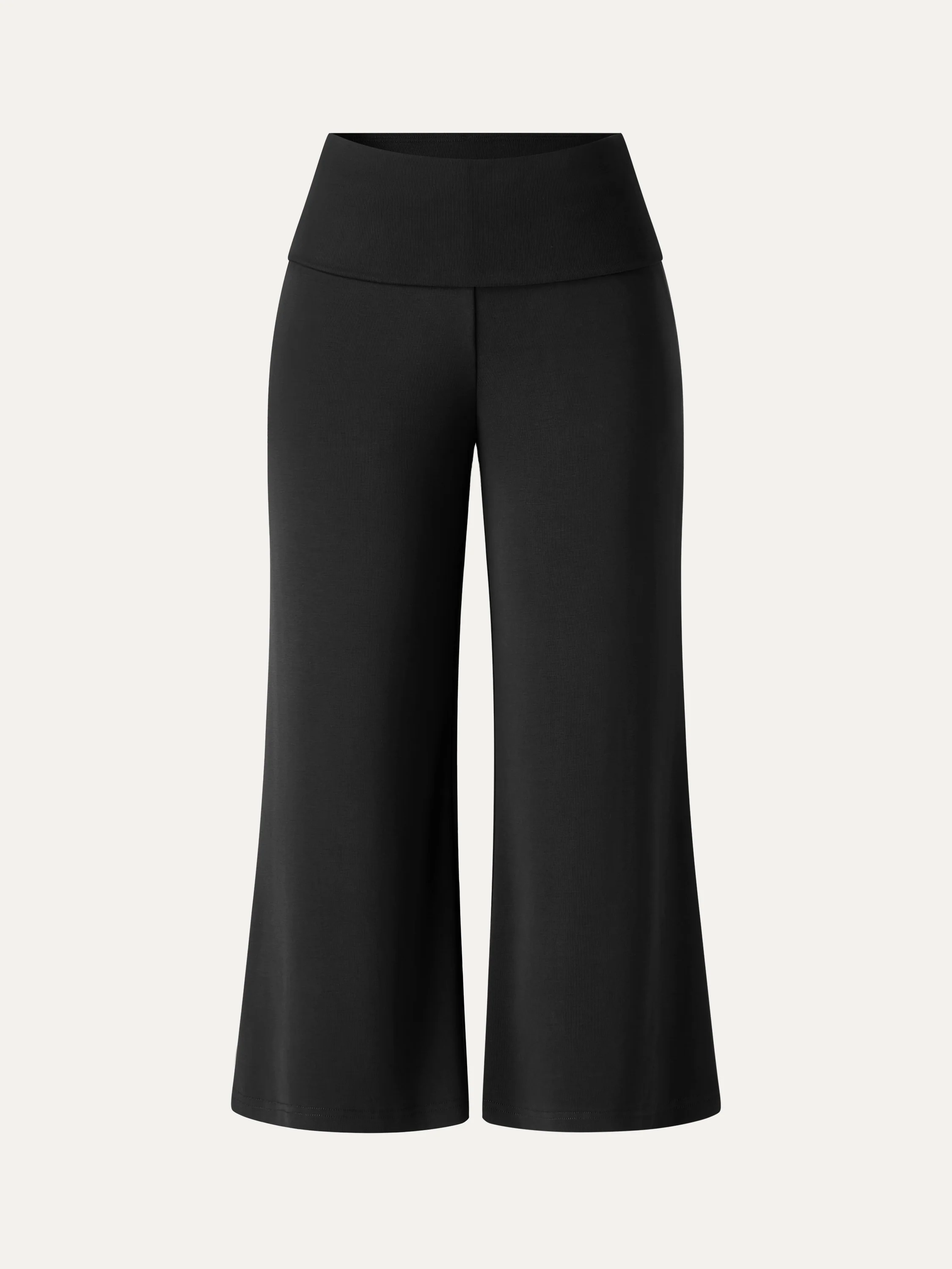 Sandwashed Modal Fold-Down Waist Flared Leg Pants - Image 7