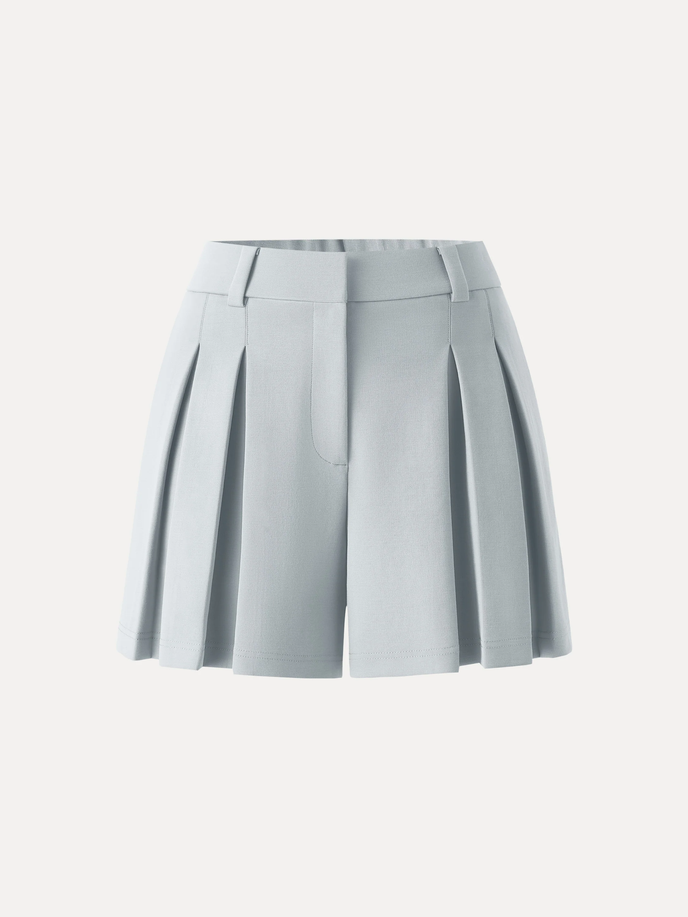 Sandwashed Modal High Rise A-Line Pleated Shorts - Image 11
