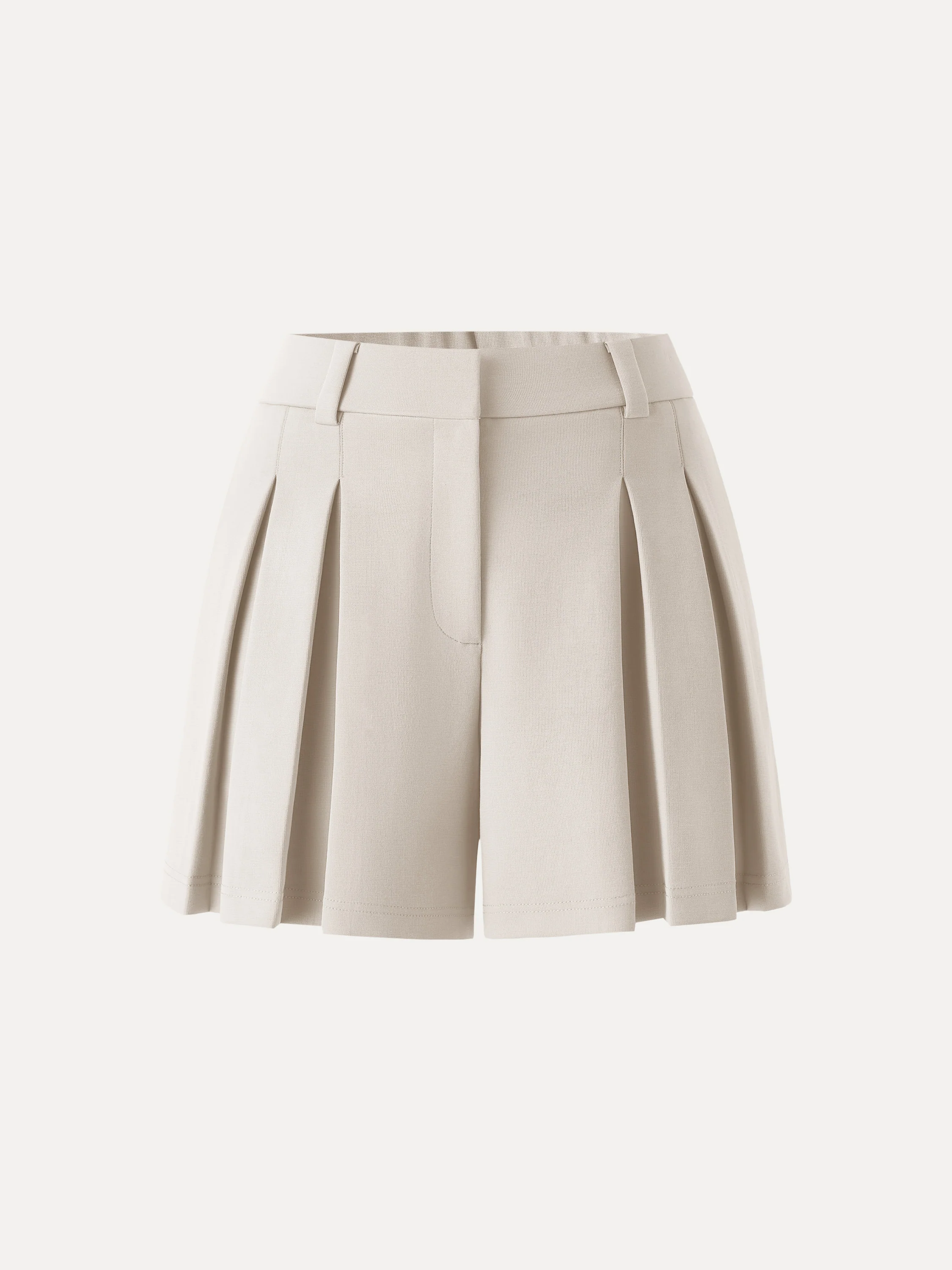 Sandwashed Modal High Rise A-Line Pleated Shorts - Image 6