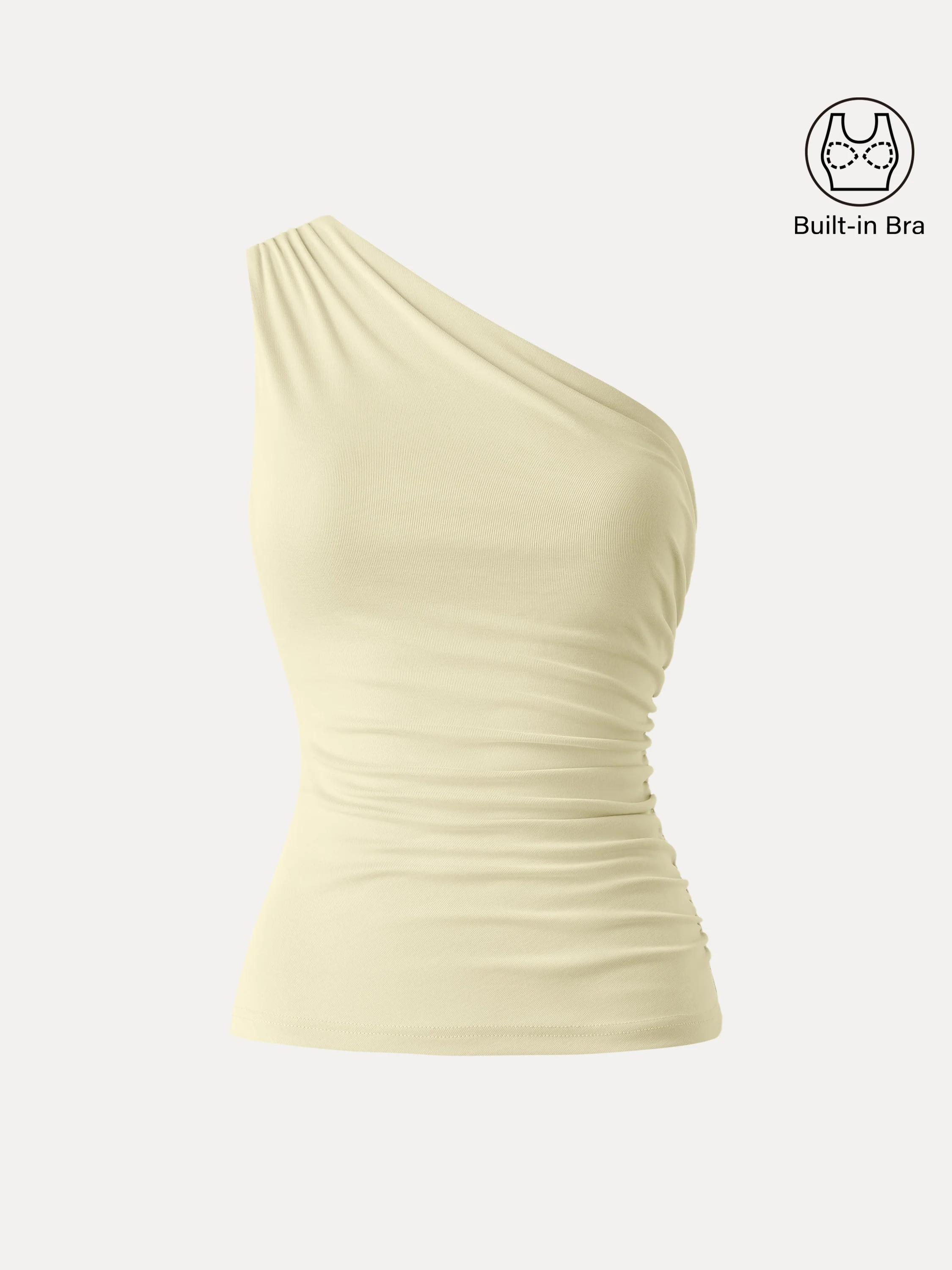 Sandwashed One Shoulder Ruched Bra Tank - Image 12
