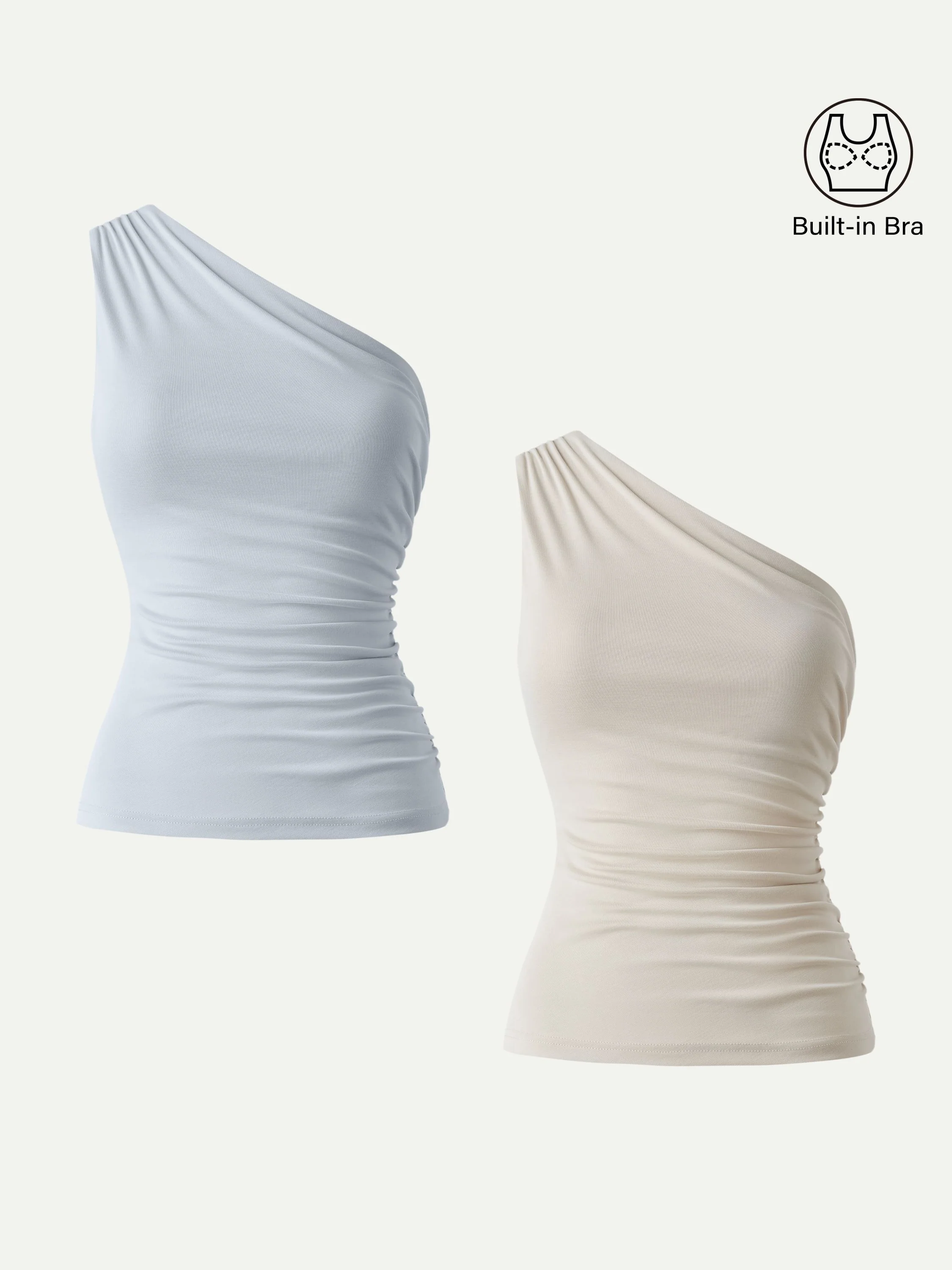 Sandwashed One Shoulder Ruched Bra Tank - Image 16